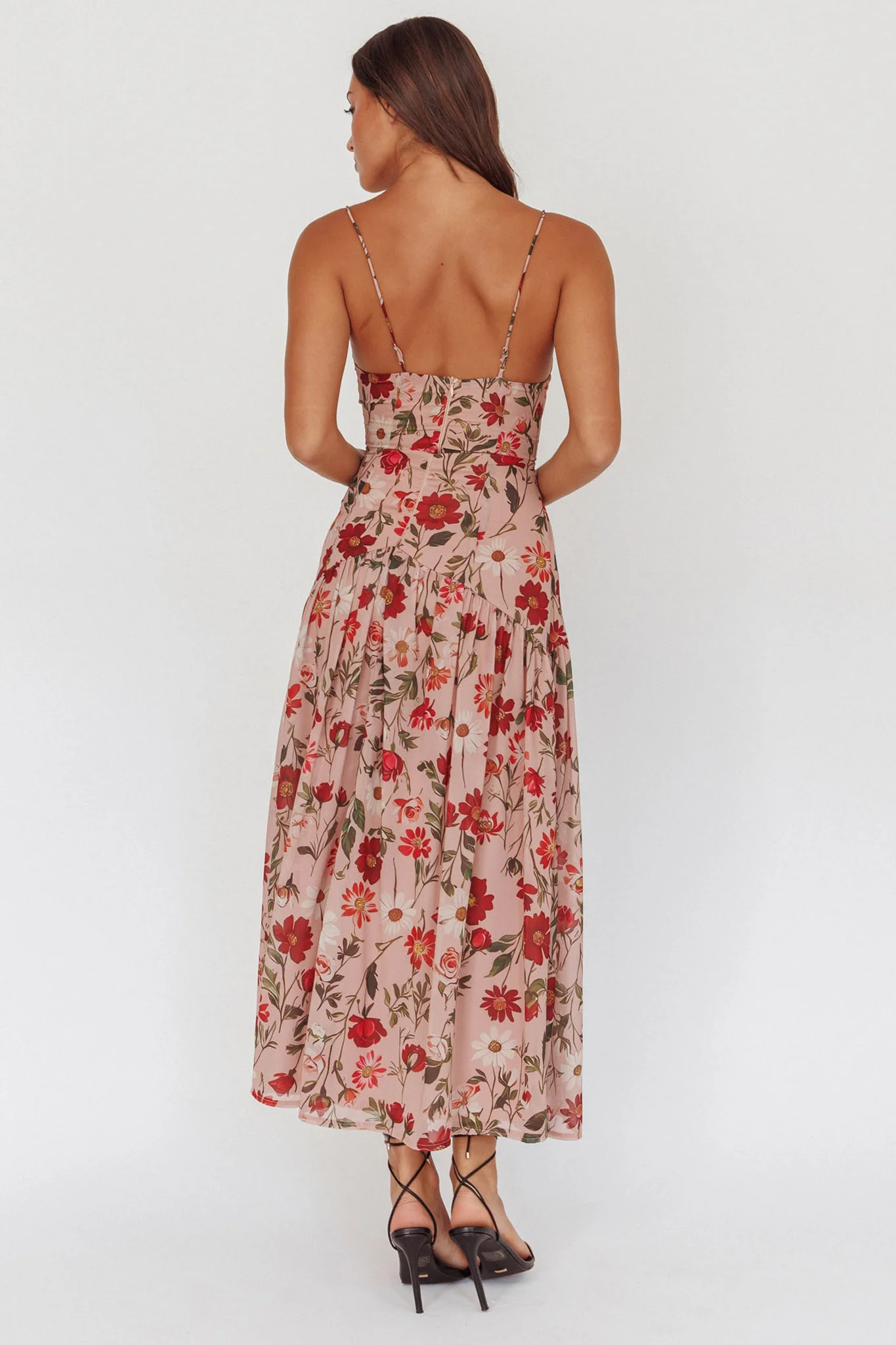 Monday Muse Drop Waist Maxi Dress Floral Red