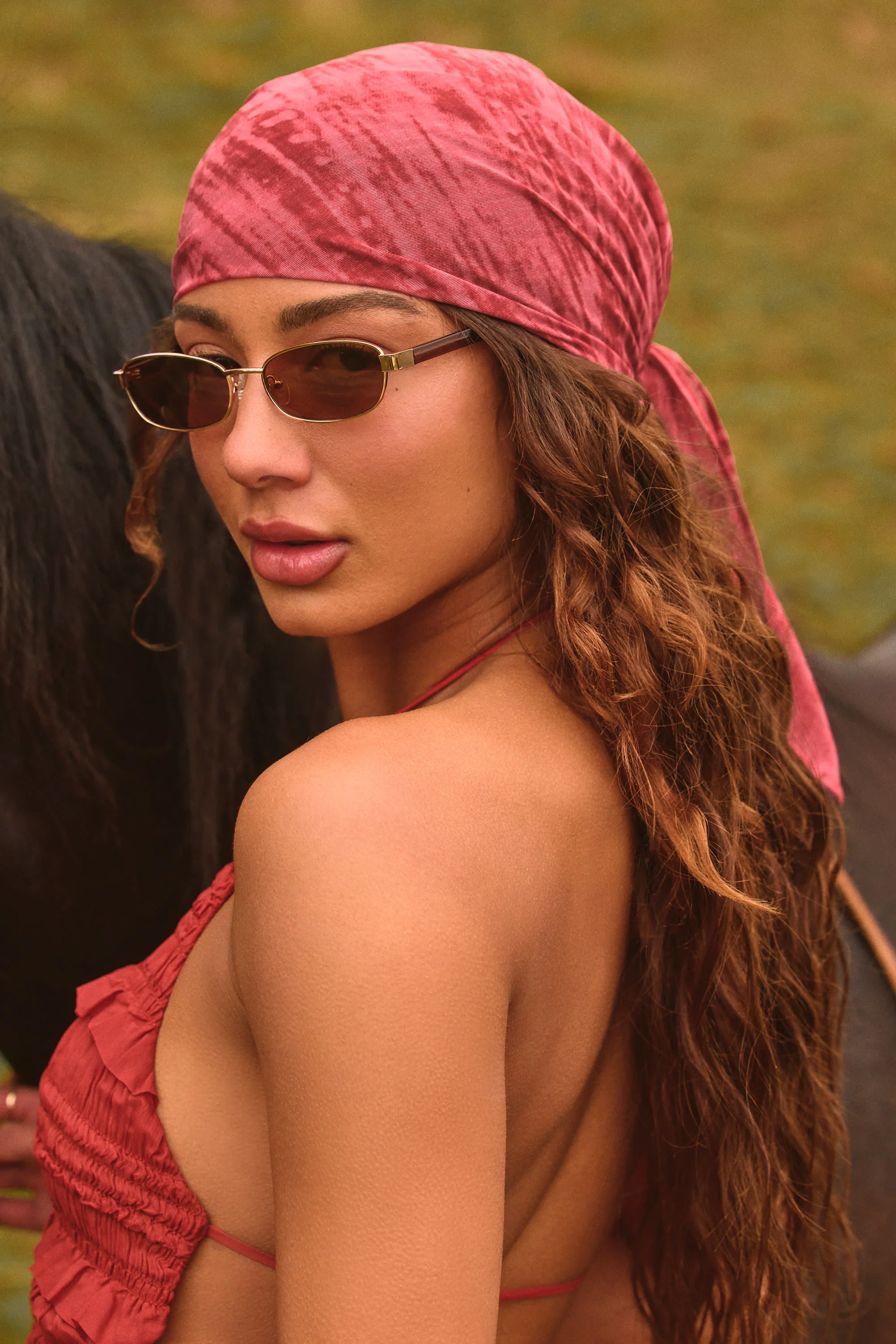 Headscarf in Red Print