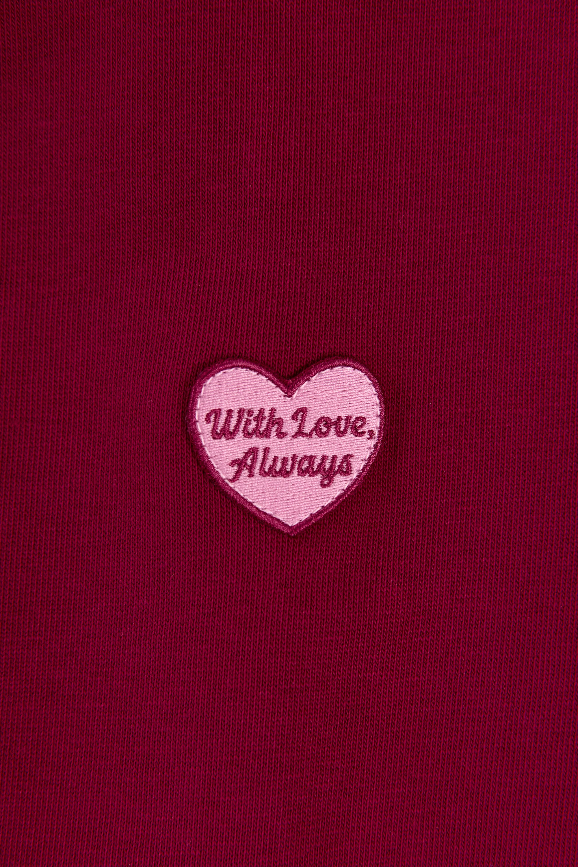 Cropped Zip-Up Hoodie in Burgundy