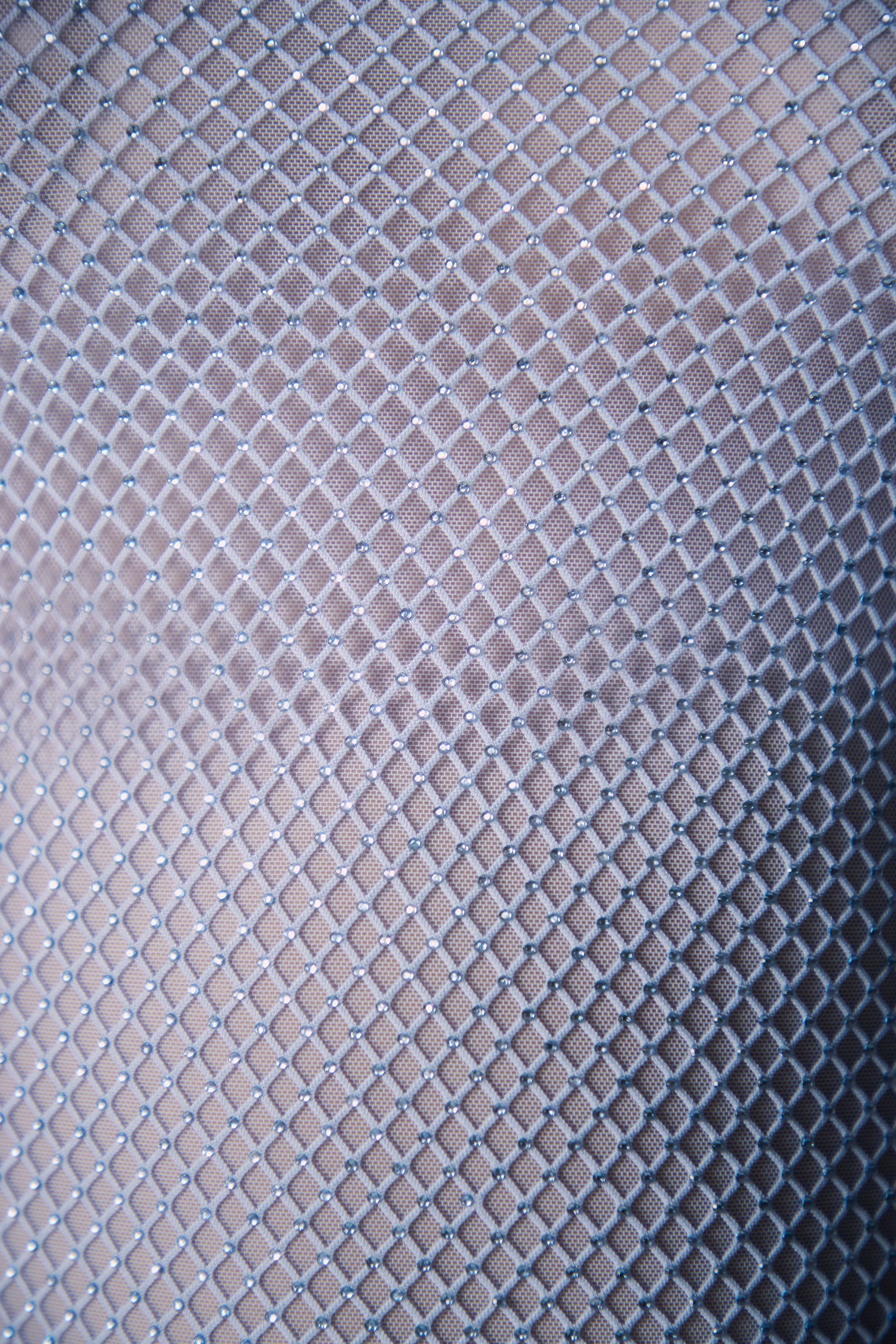 Embellished Long Sleeve Maxi Dress in Blue