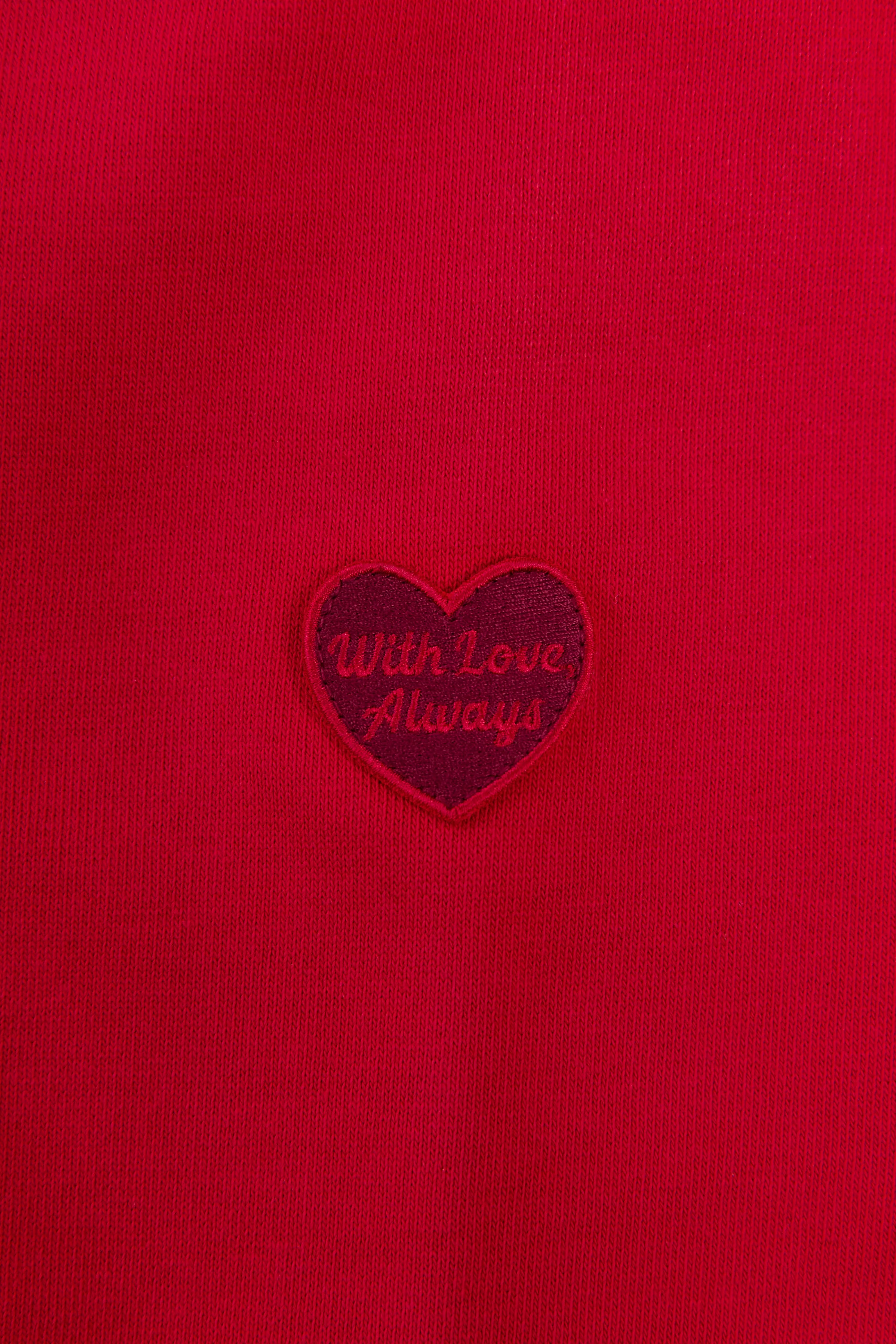 Cropped Zip-Up Hoodie in Hot Red