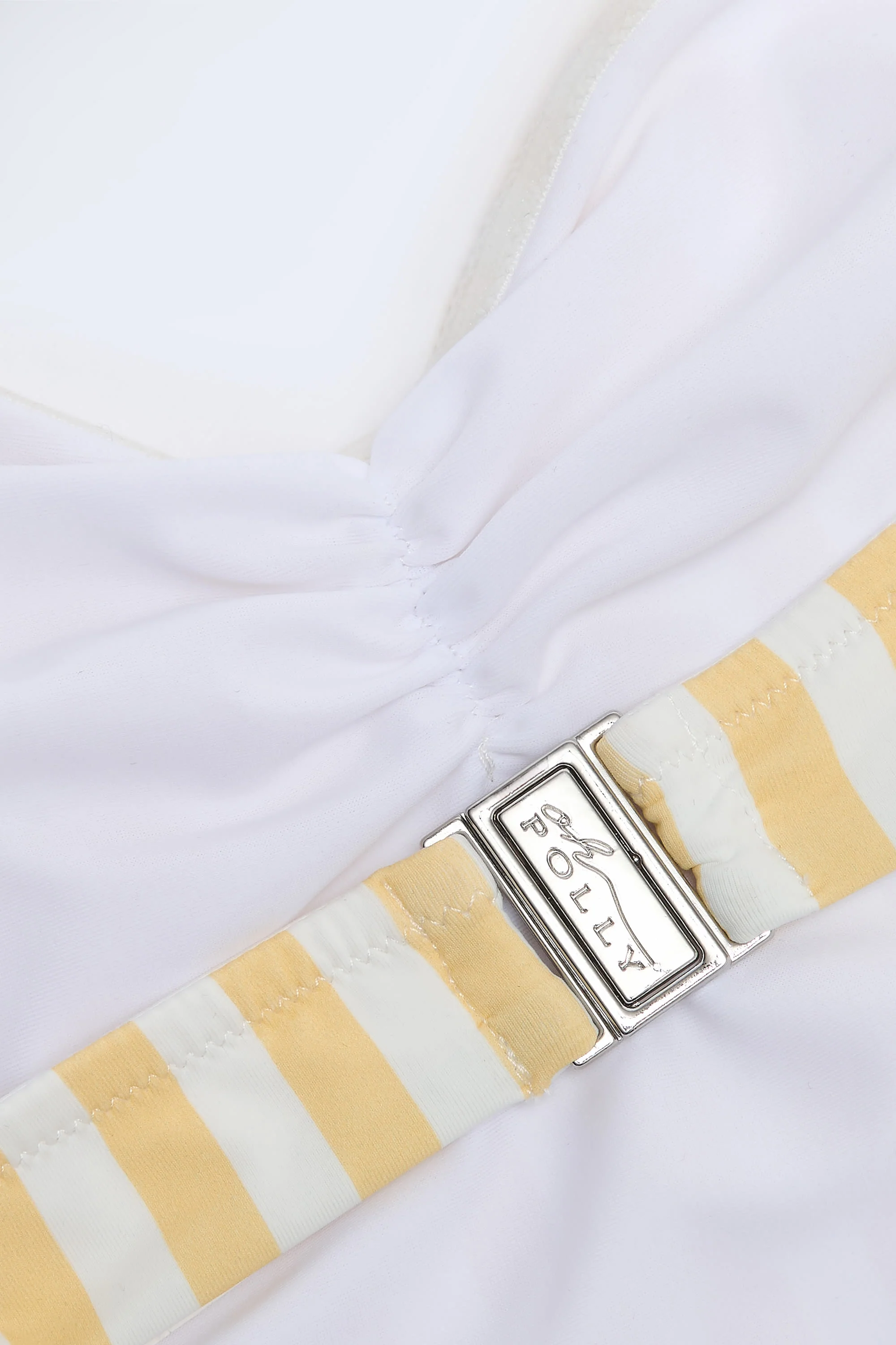 Cut-Out Halterneck Swimsuit in Lemon Yellow Stripe