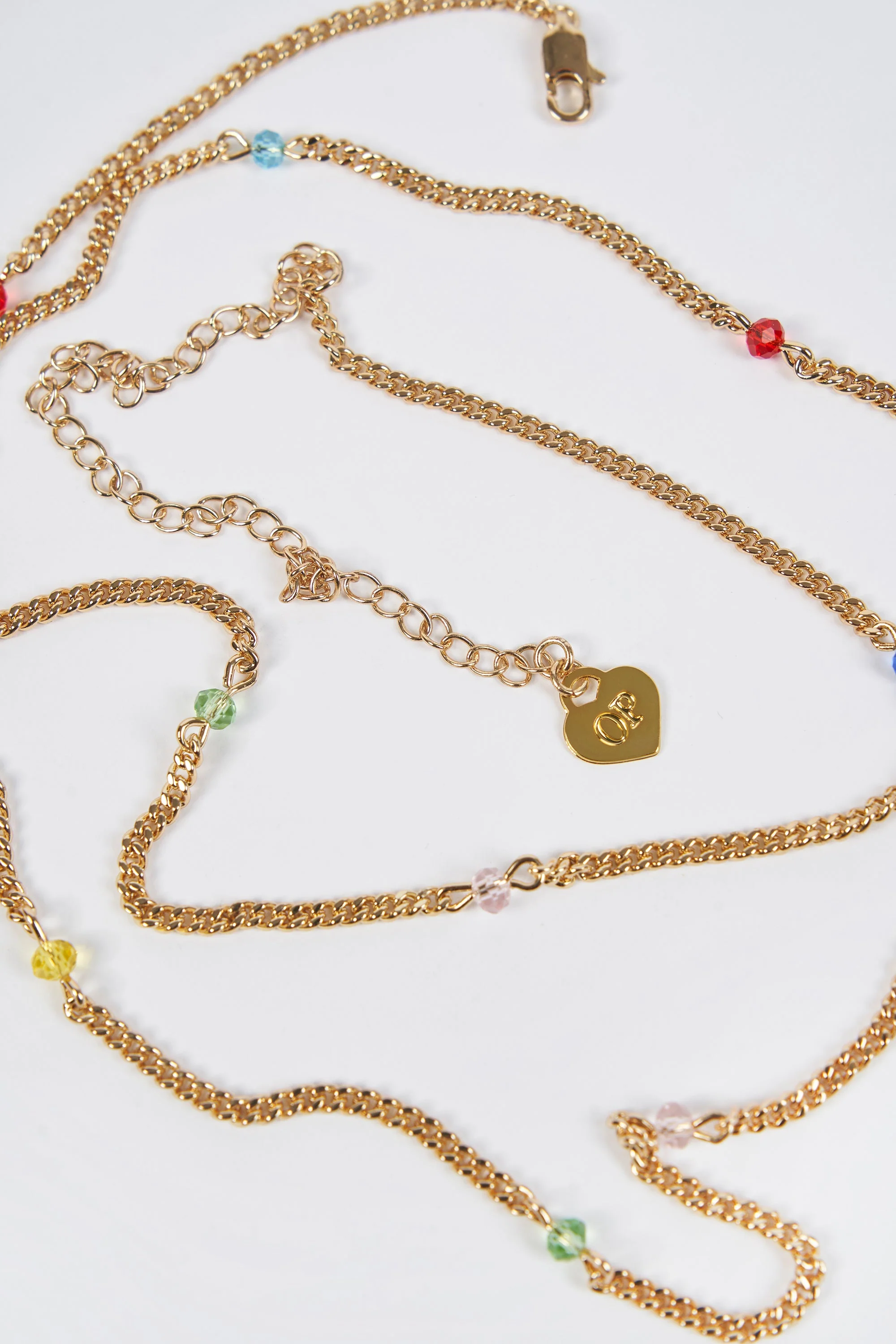 Crystal-Embellished Waist Chain in Gold-Tone Metal