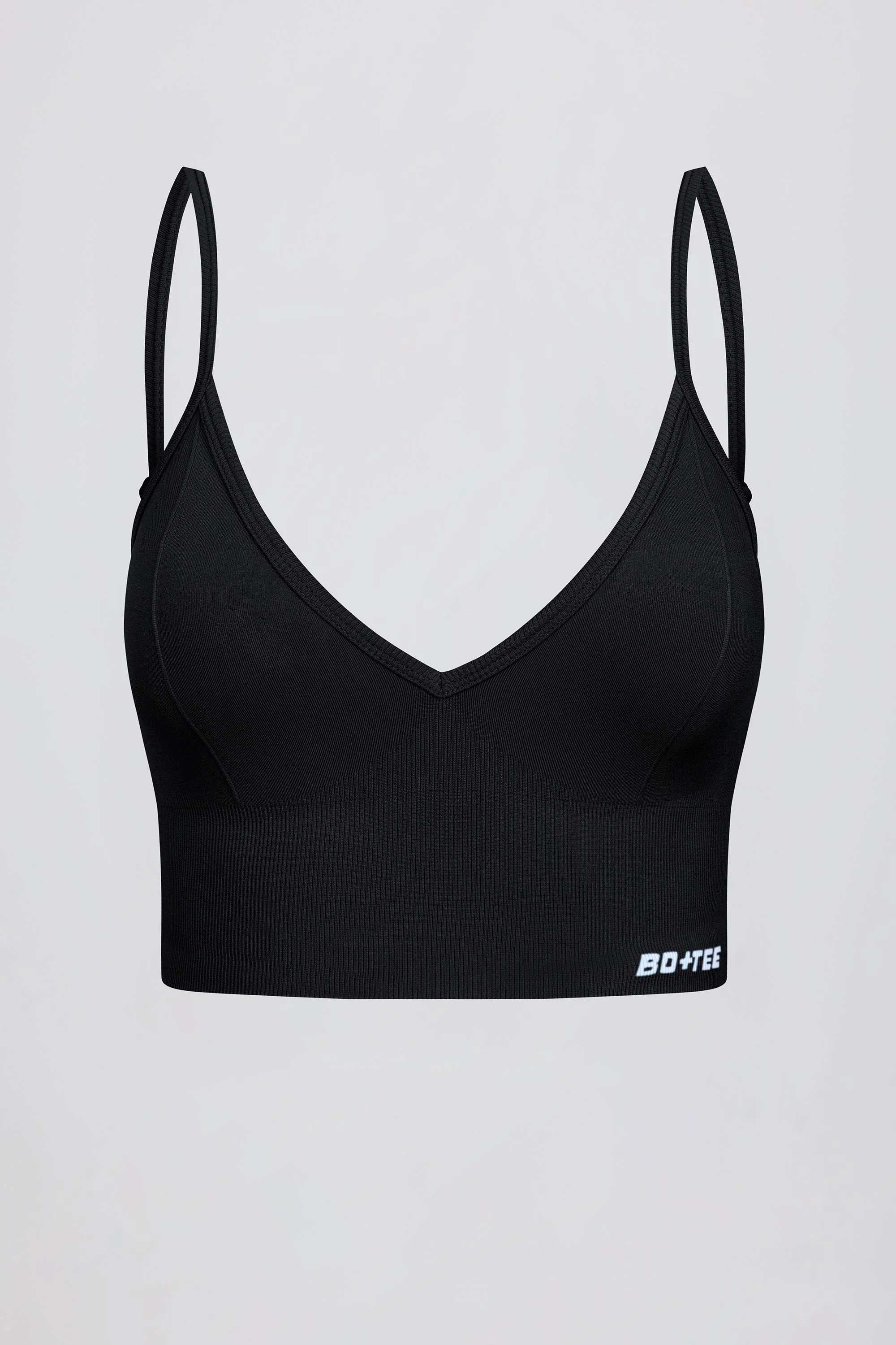 Define Luxe V-Neck Sports Bra in Black