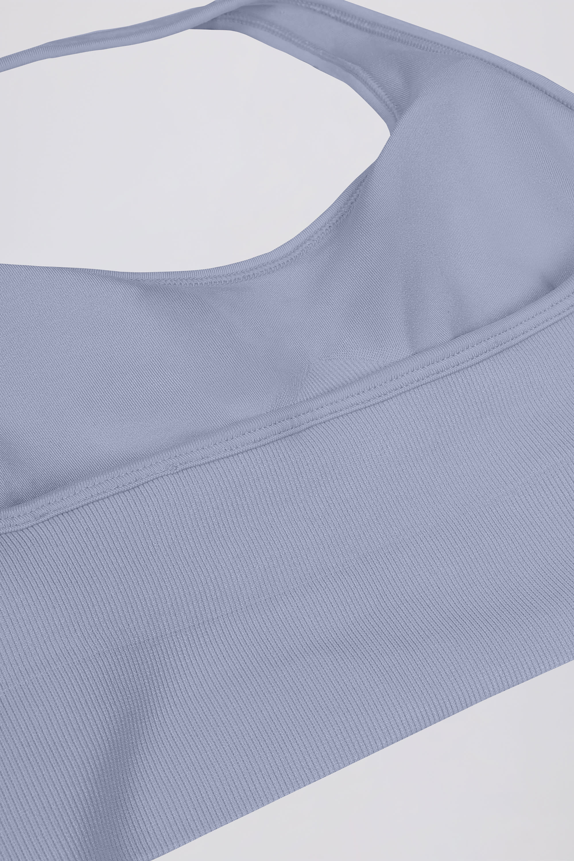 Define Luxe Halterneck Sports Bra in Blue Grey