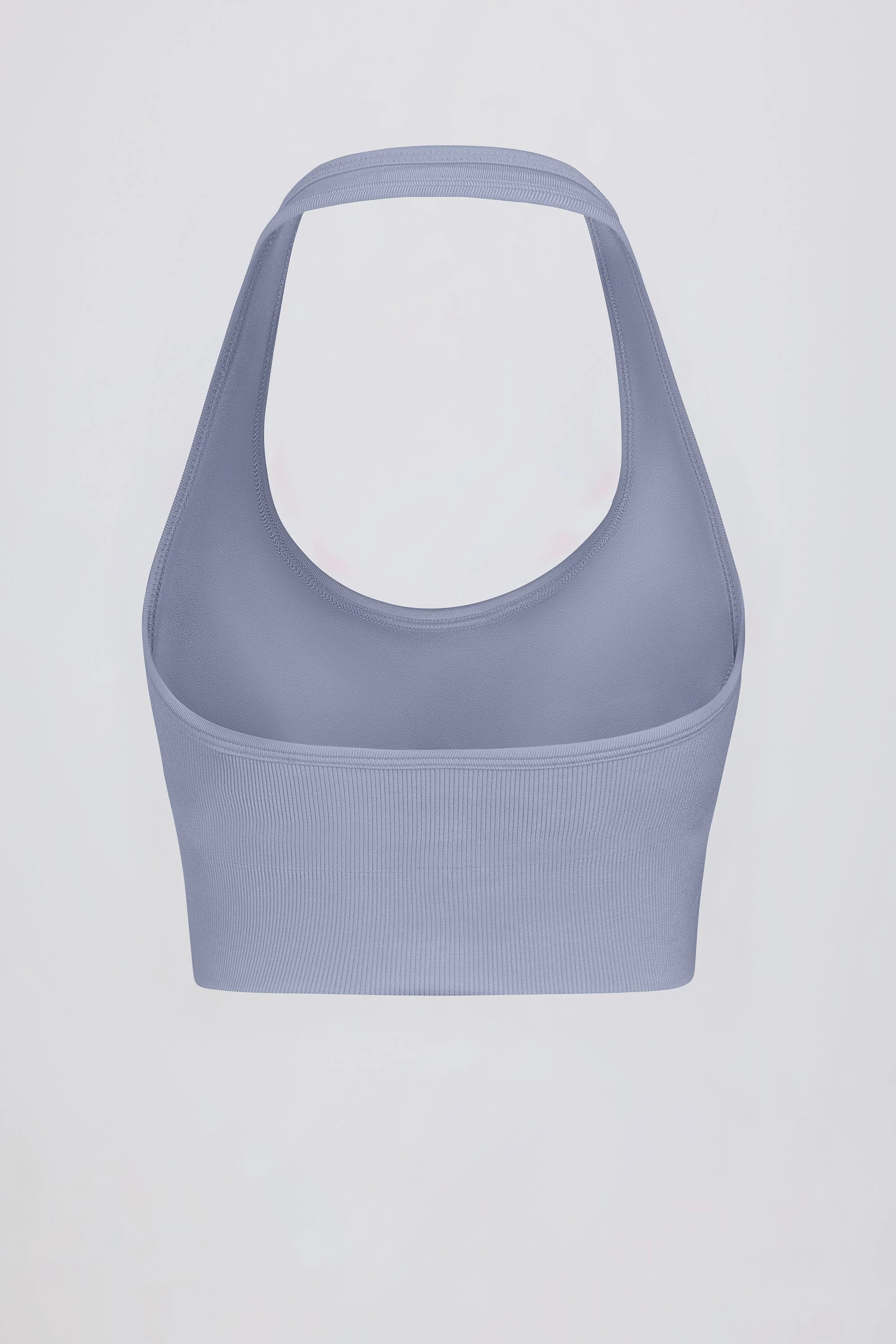 Define Luxe Halterneck Sports Bra in Blue Grey