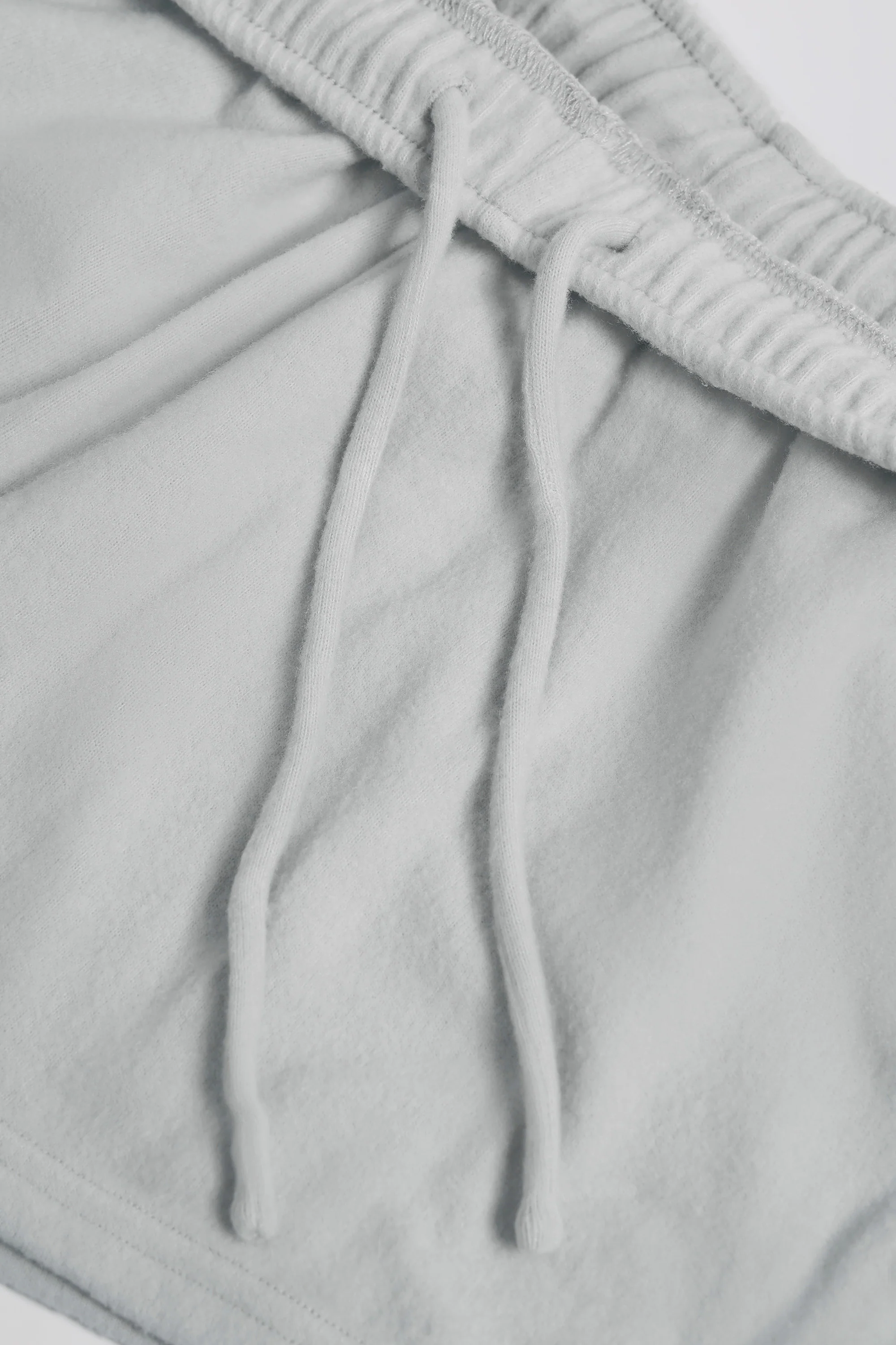 Brushed Jersey Elasticated Mini Shorts in Fog Grey