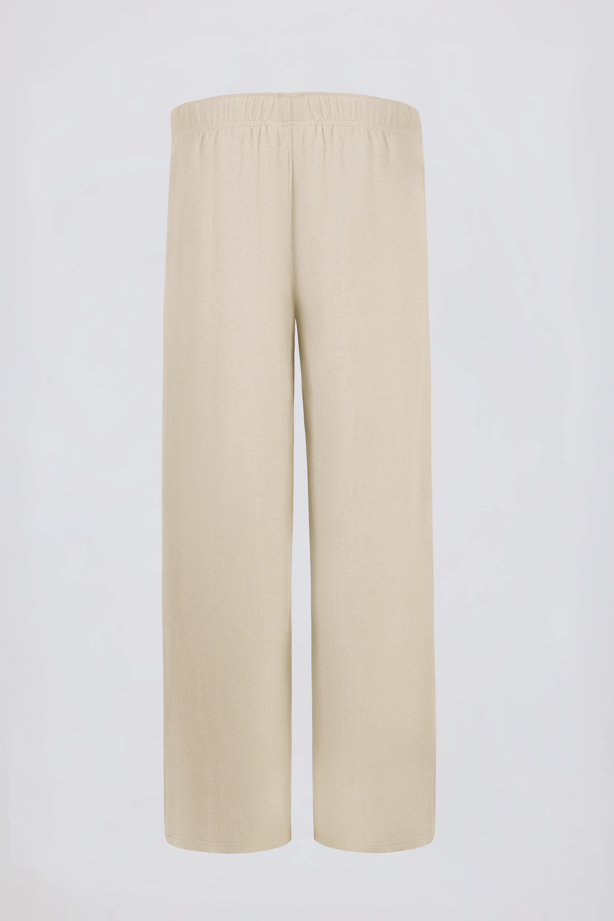 Petite Brushed Jersey Wide-Leg Joggers in Ecru
