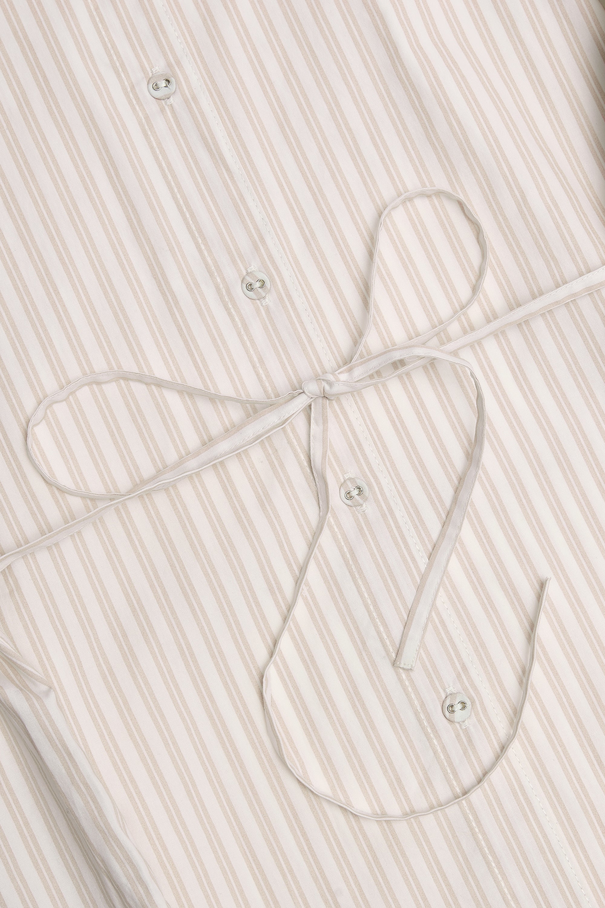 Oversized Shirt in Light Taupe Stripe