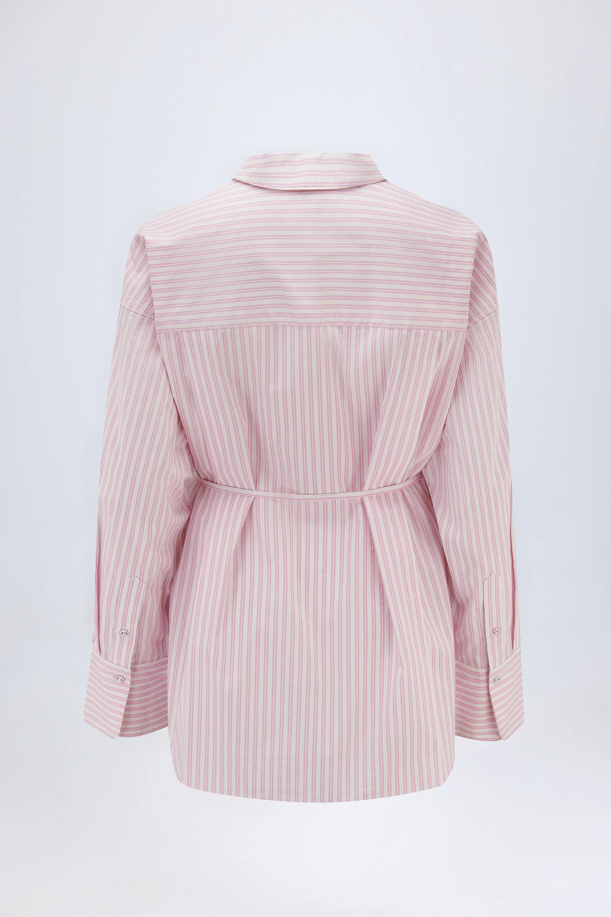 Oversized Shirt in Soft Mauve Stripe