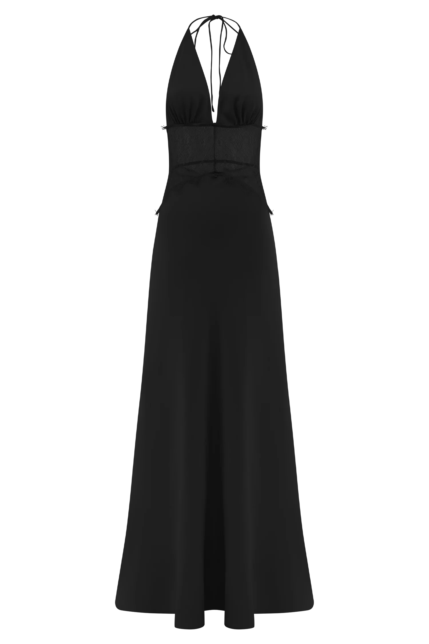 Dinah Lace And Satin Maxi Dress - Black