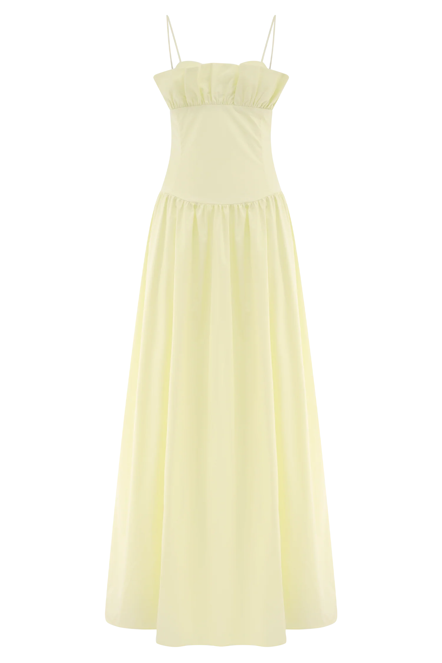 Janis Cotton Frill Maxi Dress - Lemon