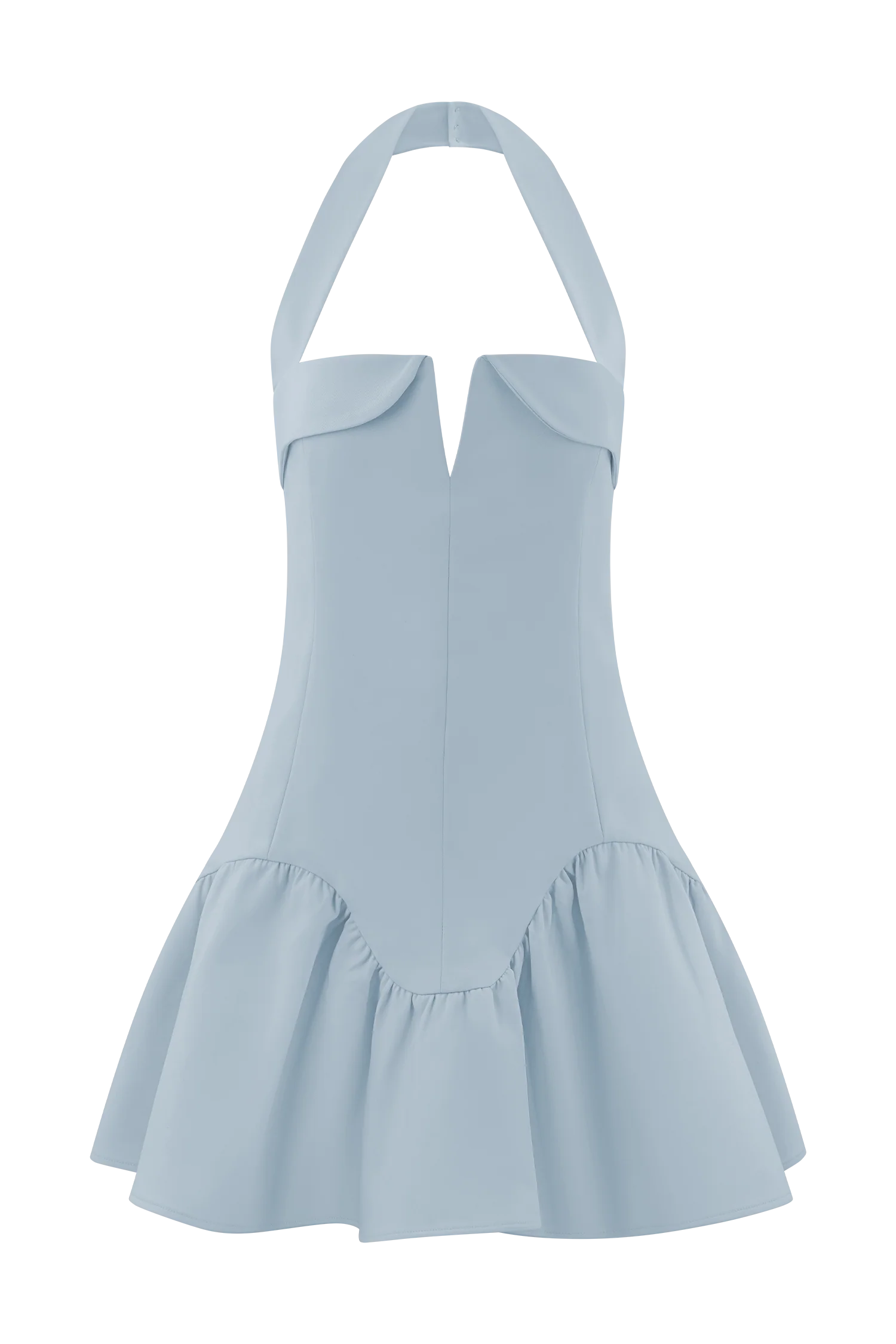 Calipso Halter Mini Dress - Cornflower Blue