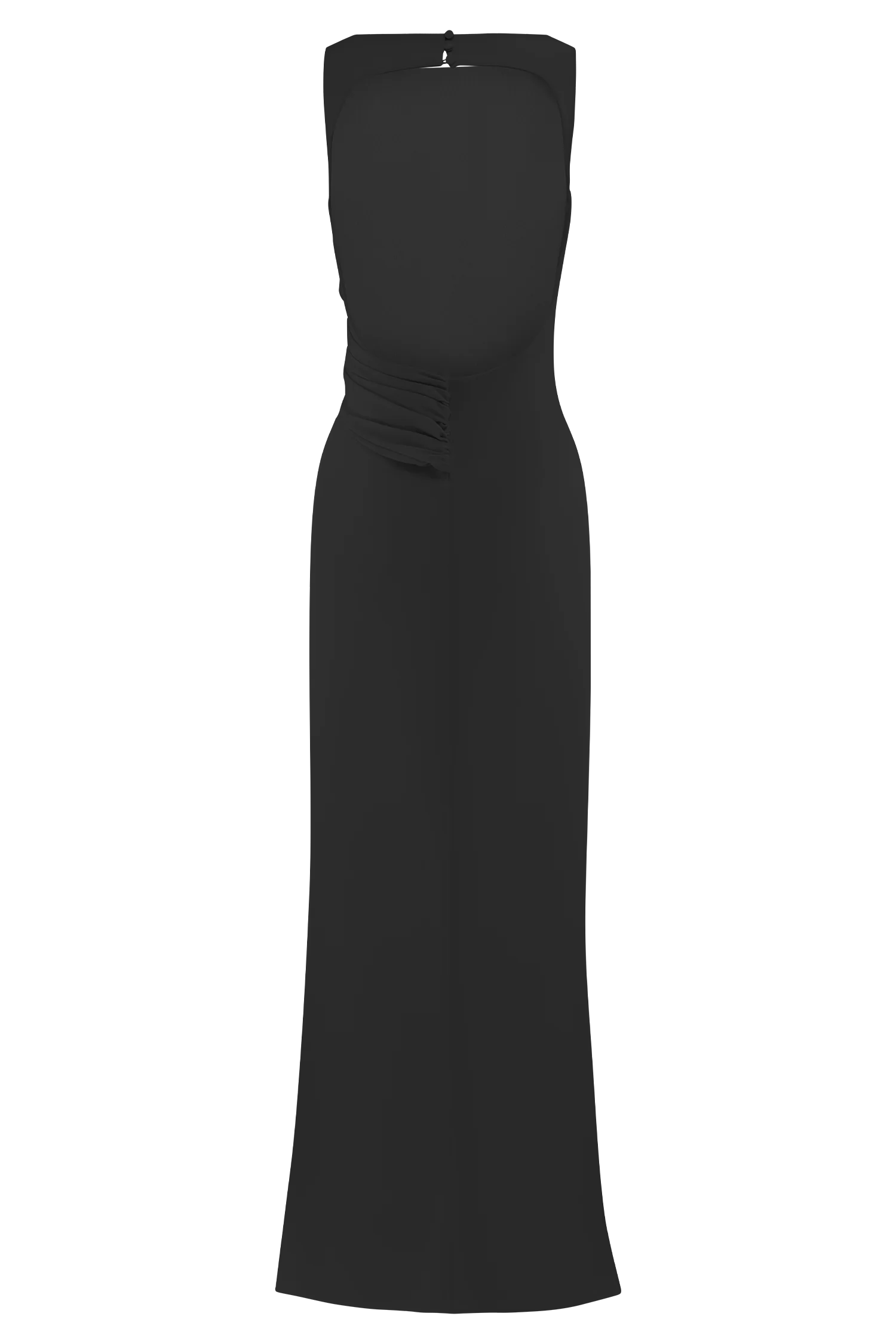 Henley Slinky Drape Maxi Dress - Black