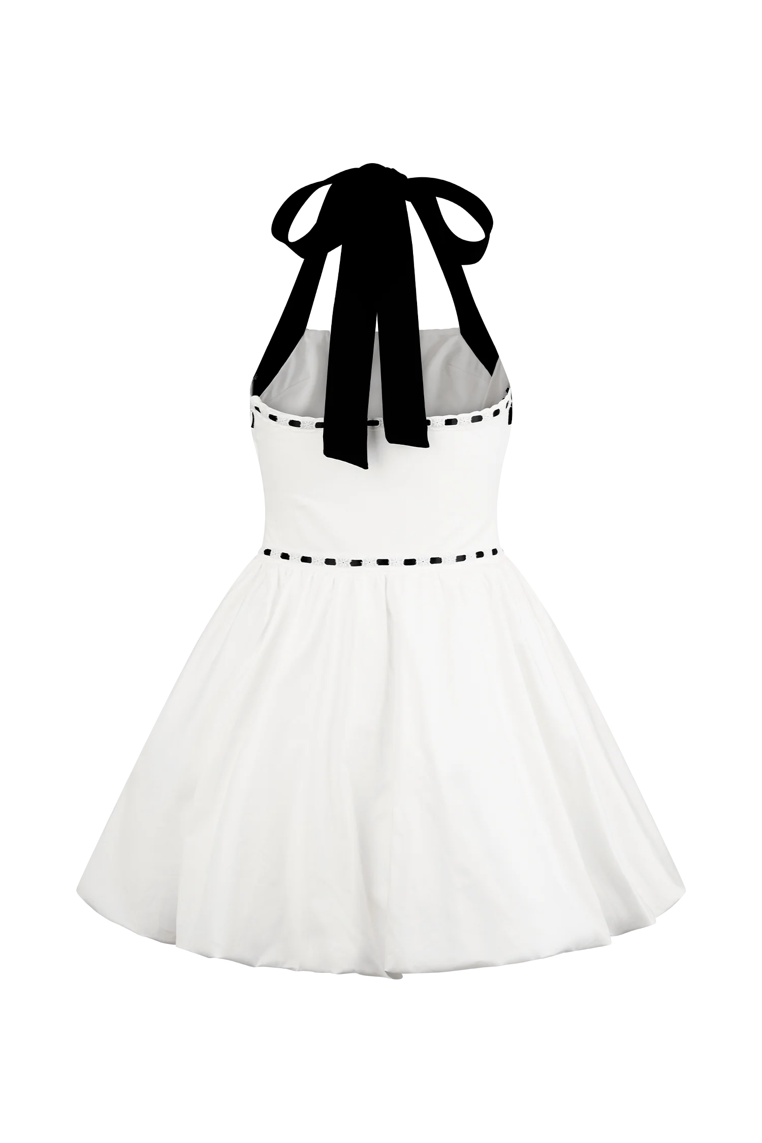 Queenie Halter Bubble Mini Dress - Black/White