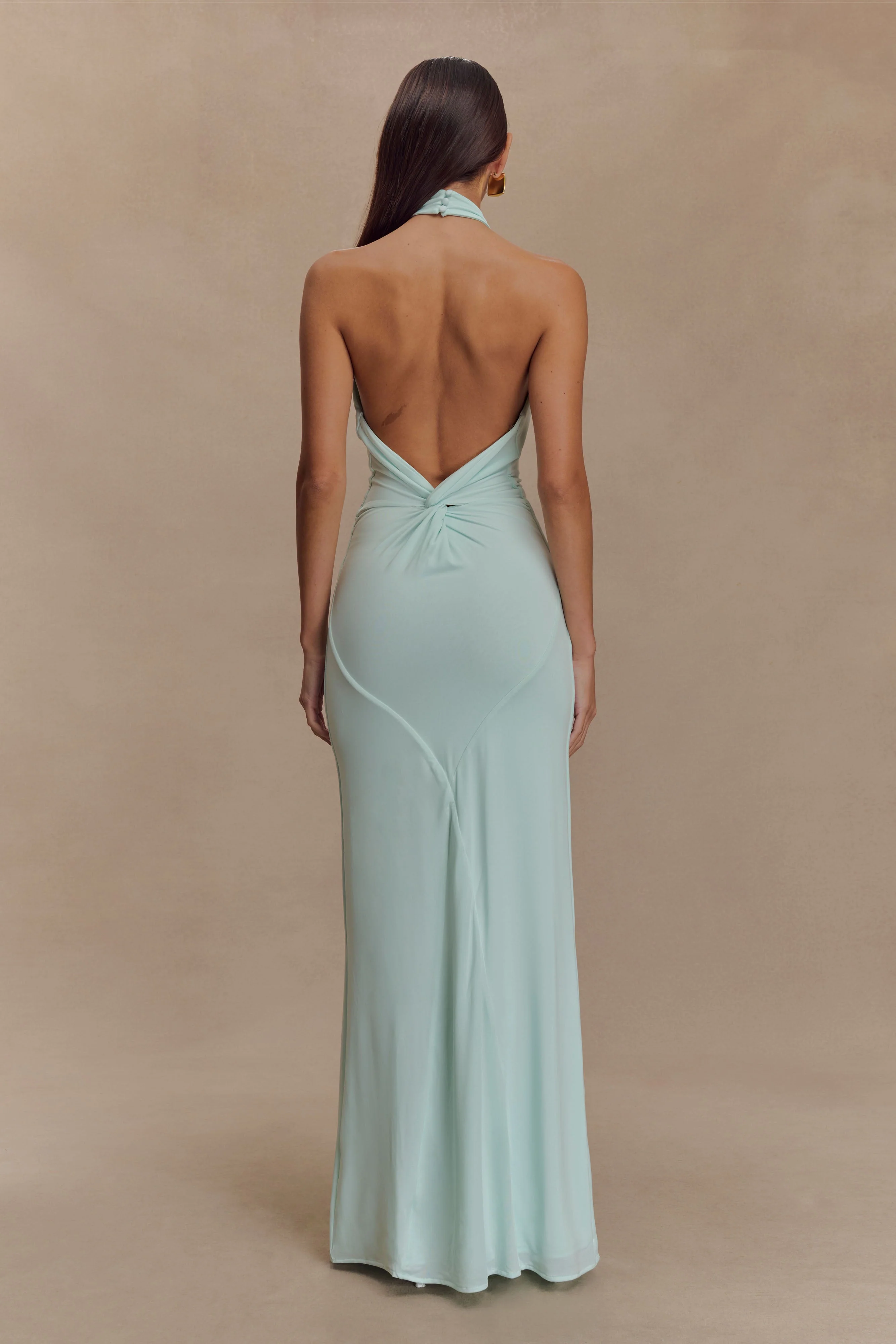 Elyna Slinky Halter Maxi Dress - Lagoon