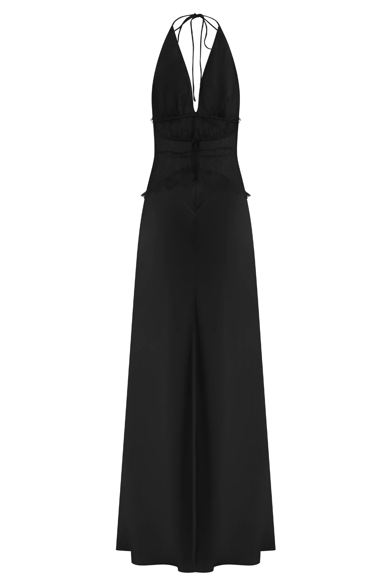 Dinah Lace And Satin Maxi Dress - Black