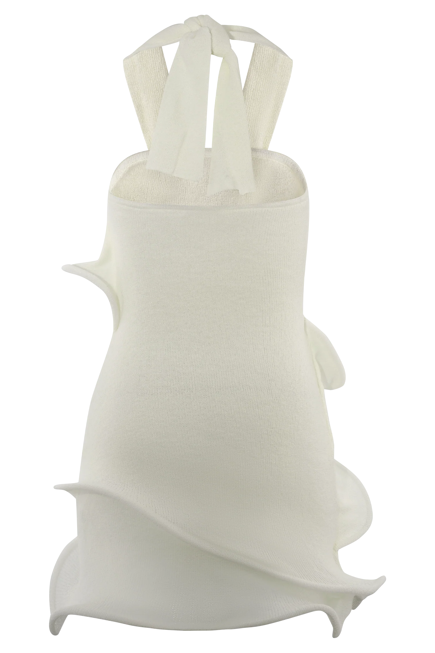 Caprice Halter Knit Mini Dress - White