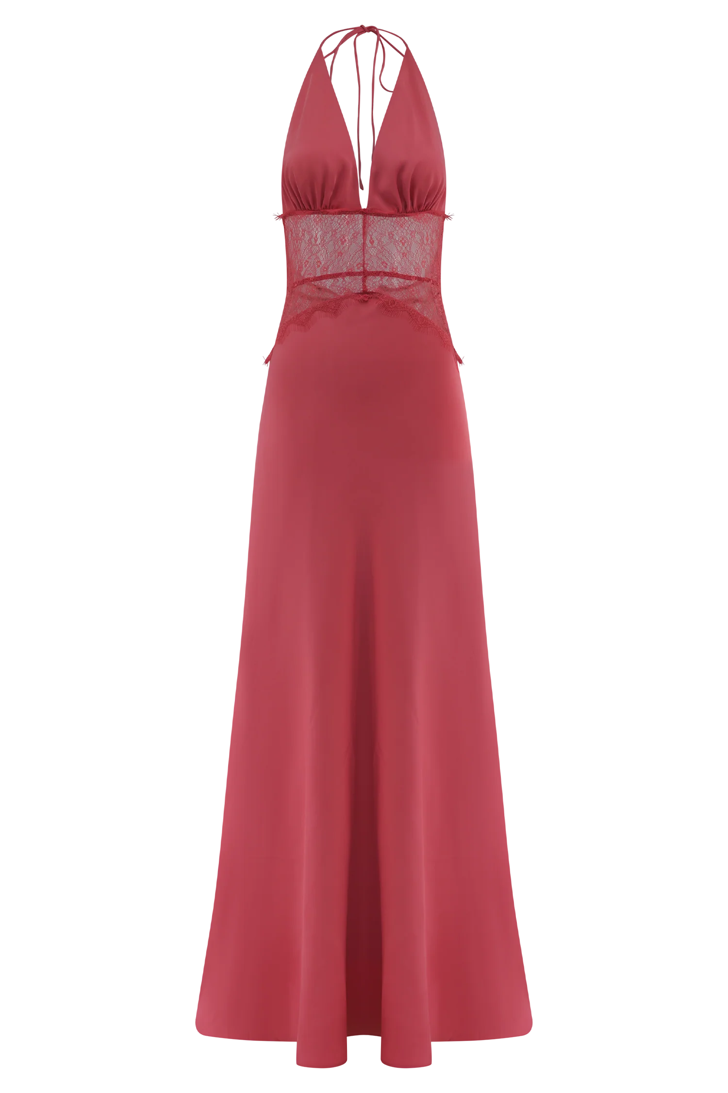 Dinah Lace And Satin Maxi Dress - Blush Rose