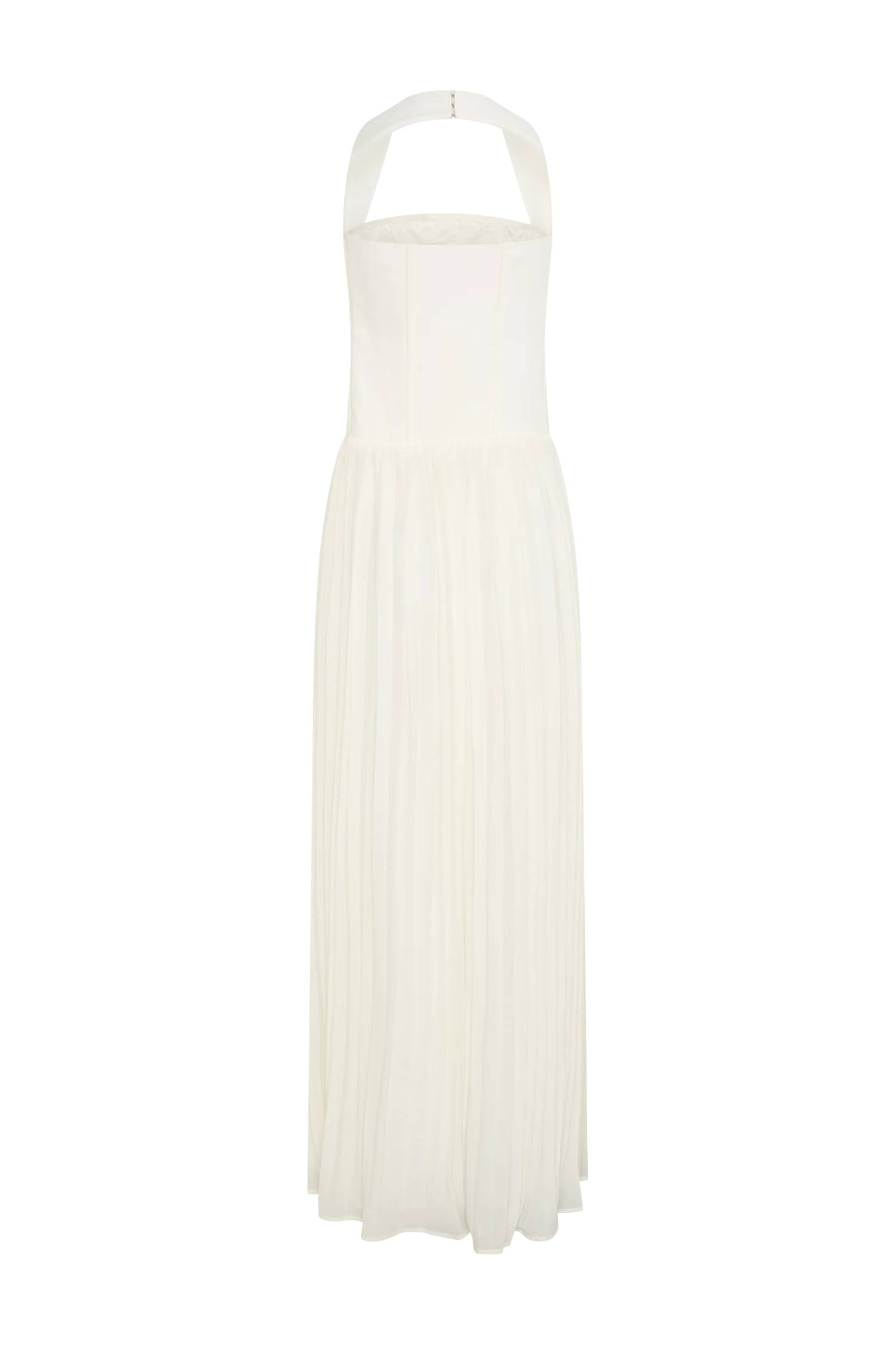 Stacie Pleated Halter Maxi Dress - Ivory