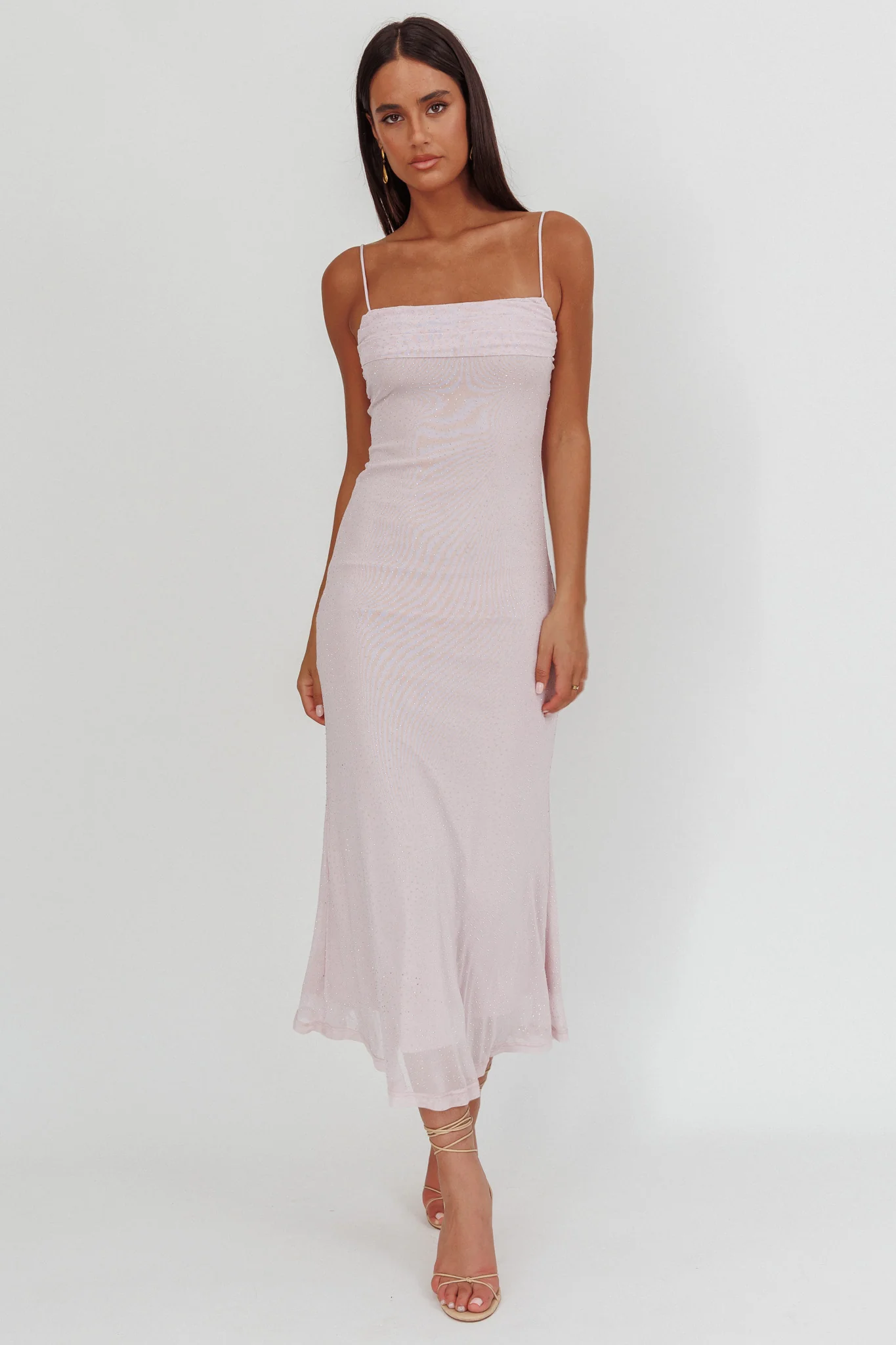 Days Ahead Rhinestone Overlay Maxi Dress Lilac