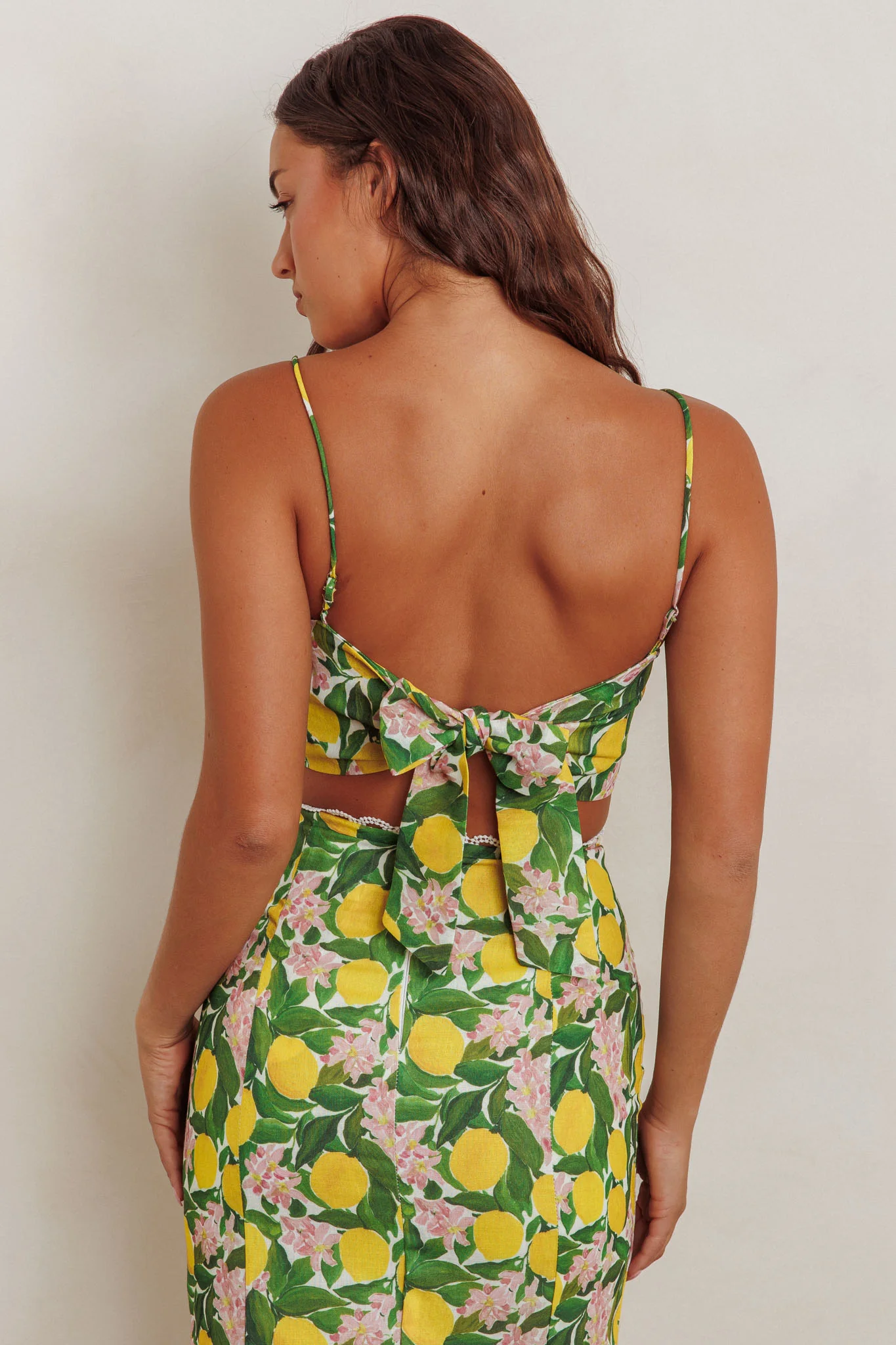 Chamberlain Scallop Trim Crop Top Citrus Lemon