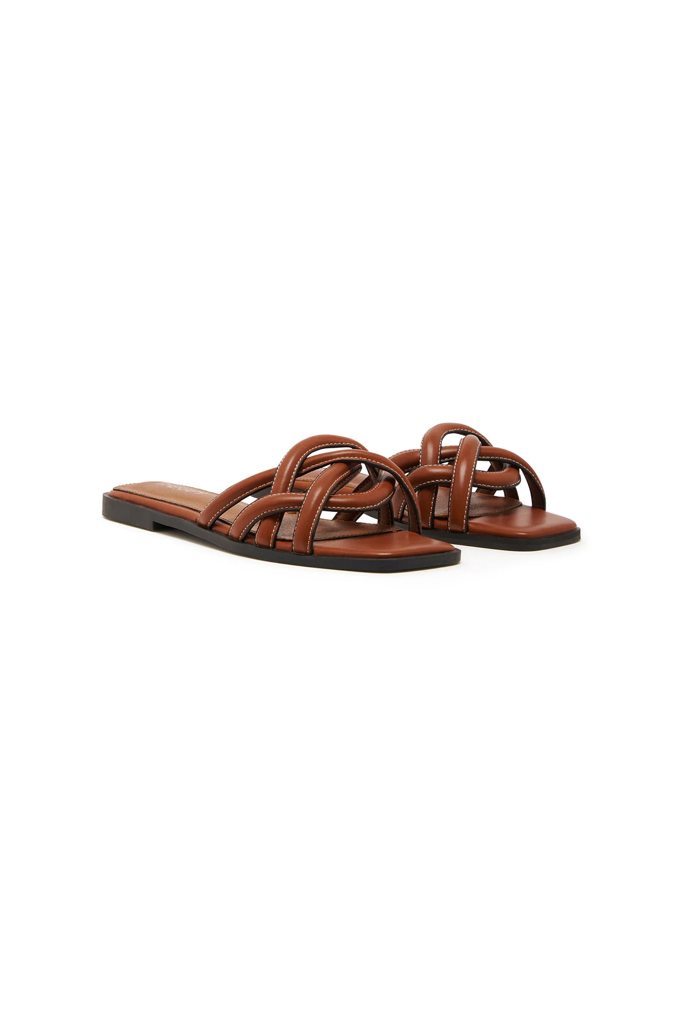 THERAPY Gabrielle Flat Sandal Dark Tan