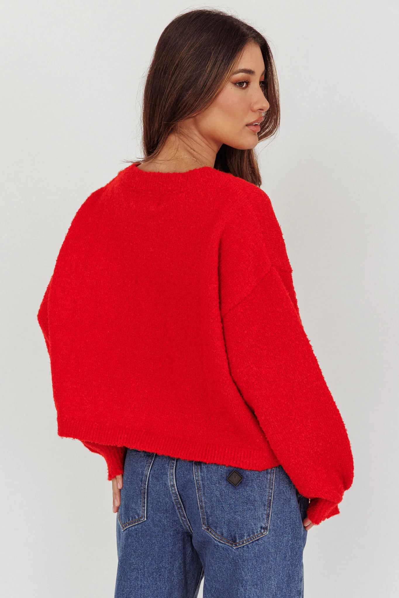 Taking Notes Button Front Cardigan Red