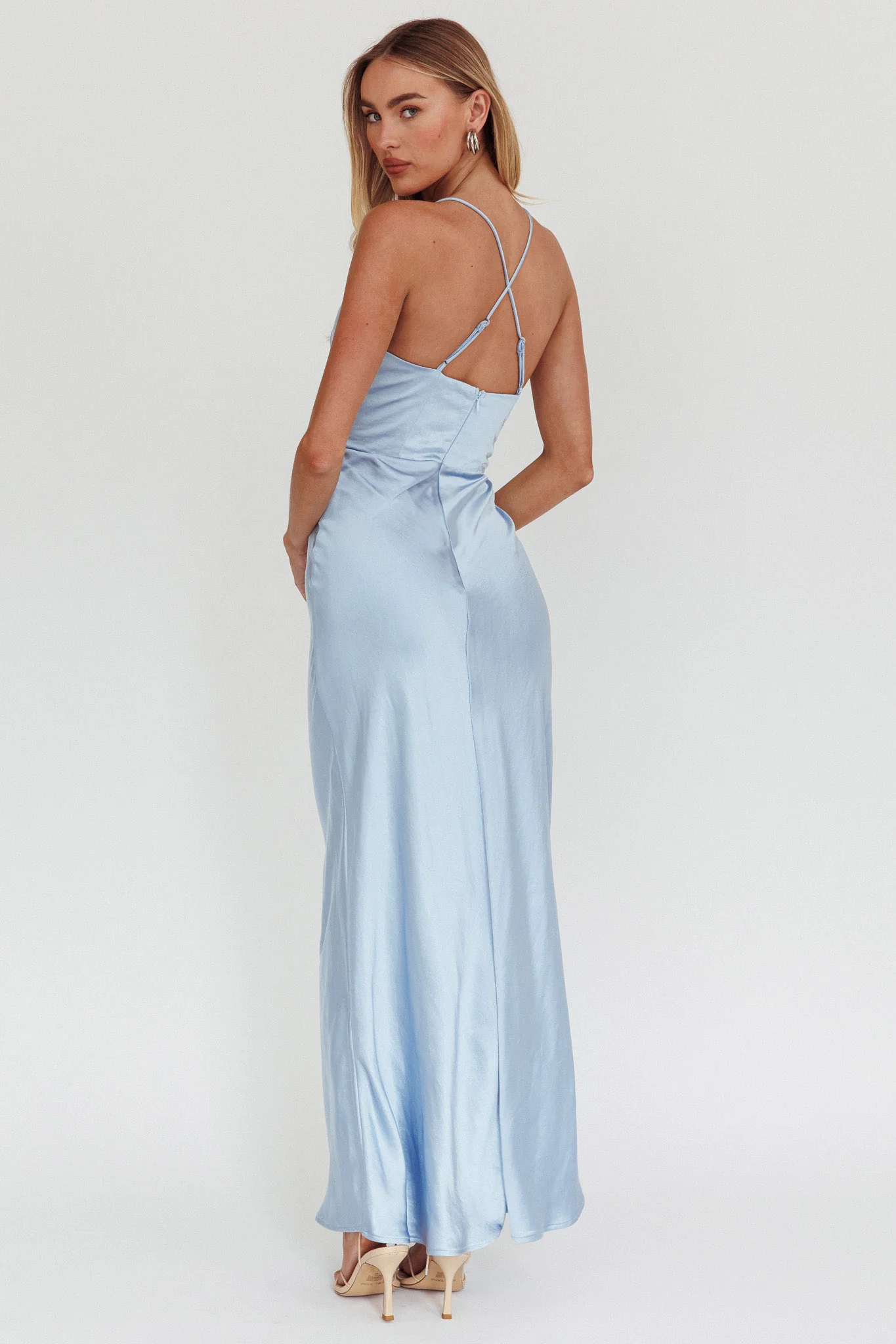 Summer Of Love Lace Trim Maxi Dress Blue