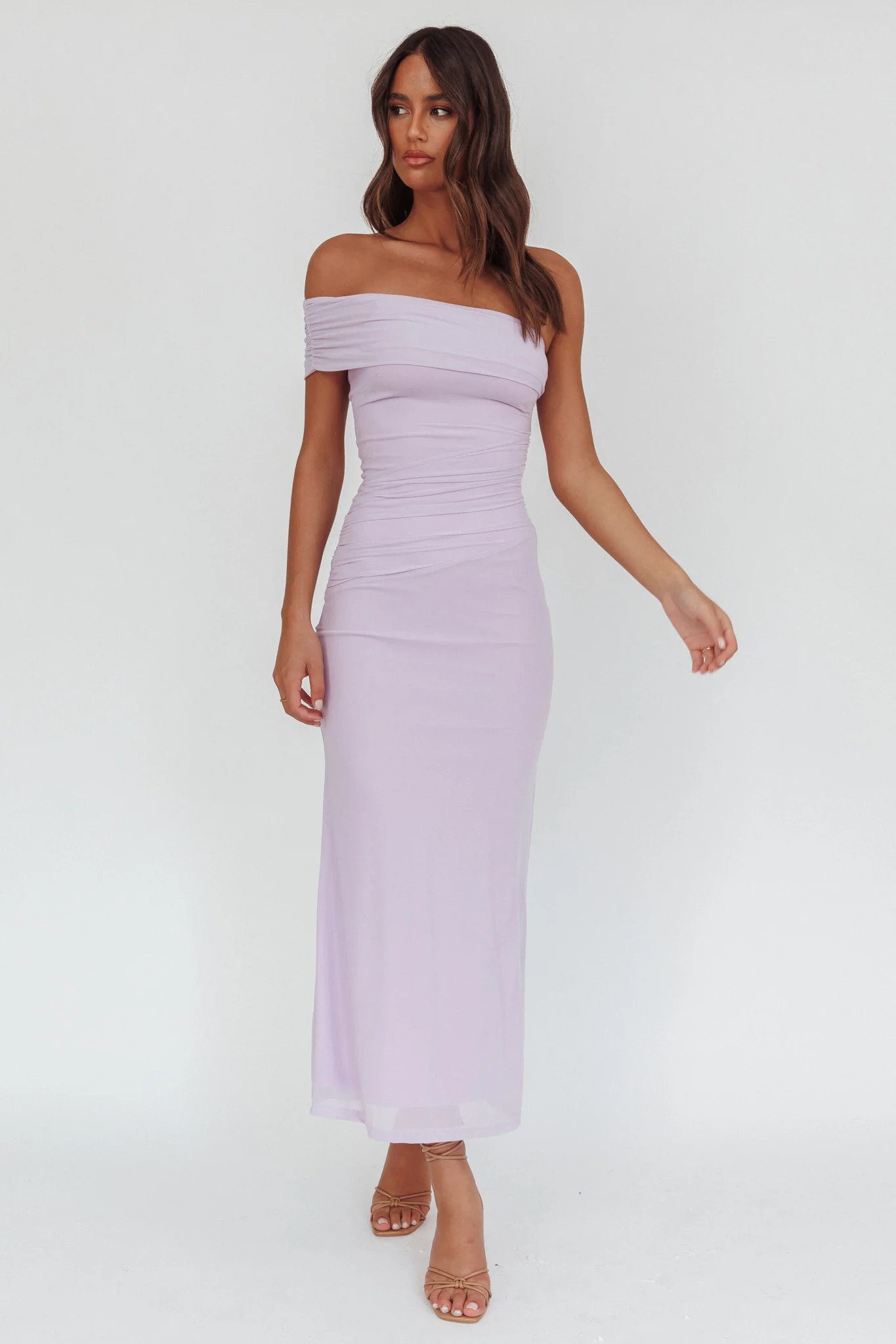 Gala One-Shoulder Maxi Dress Lilac