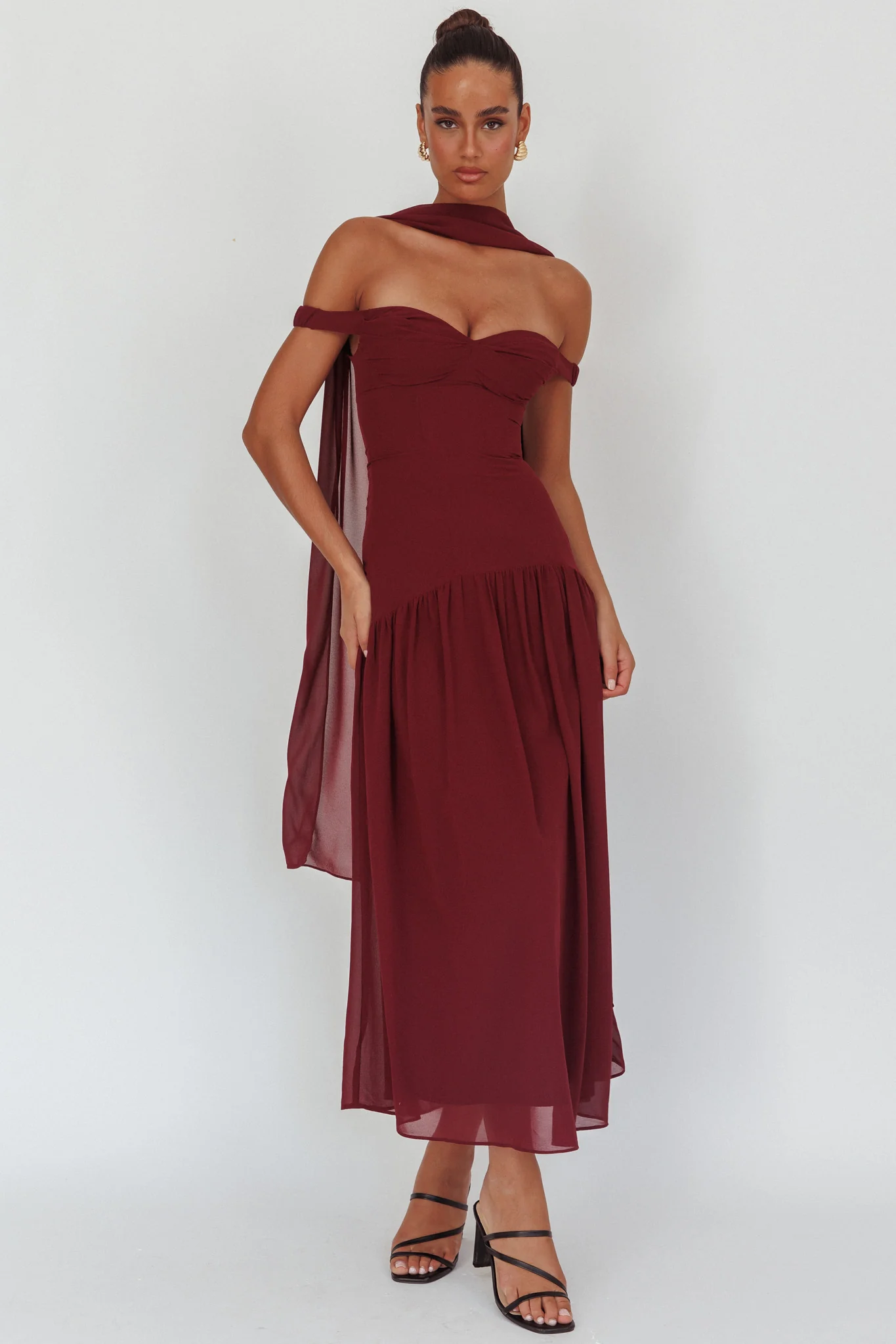 Kaycee Drop Waist Maxi Dress Wine