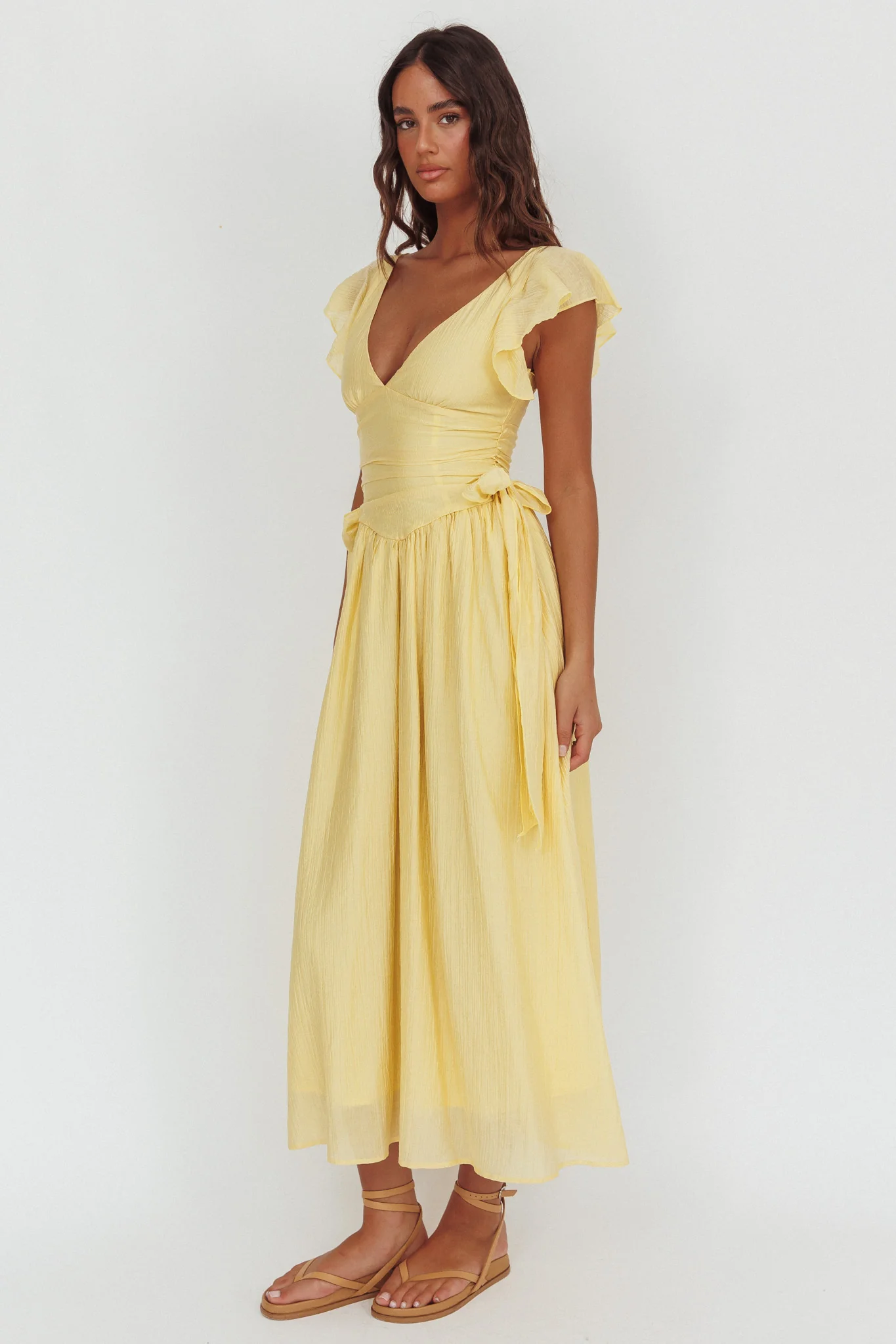 Elsewhere Waist Bows Maxi Dress Banana