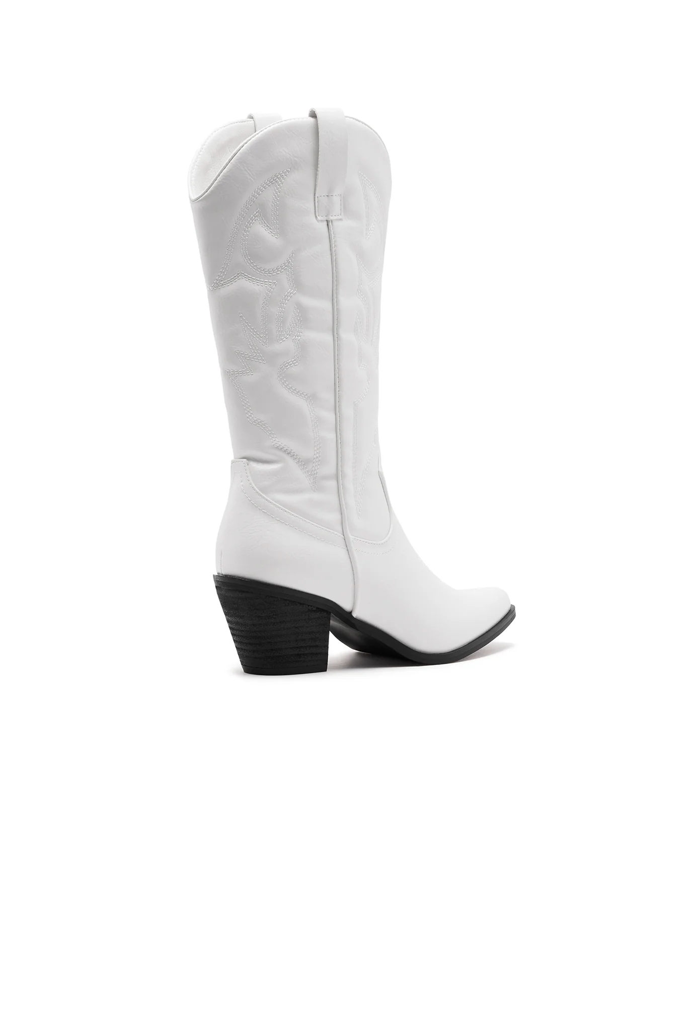 THERAPY Clayton Cowboy Boot White Faux Suede