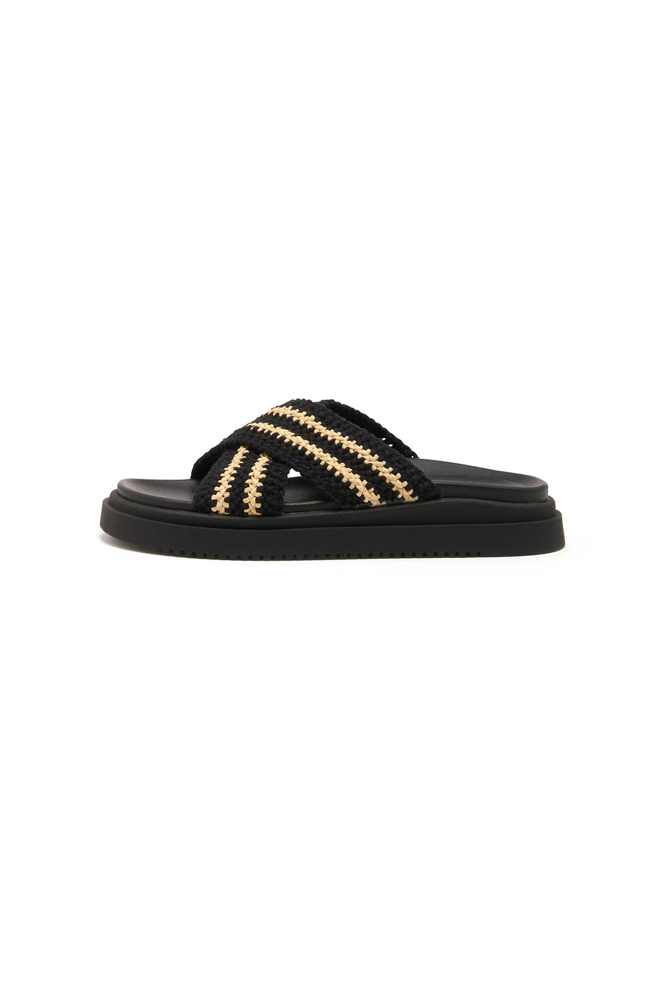 THERAPY Peta Platform Sandal Black Beige