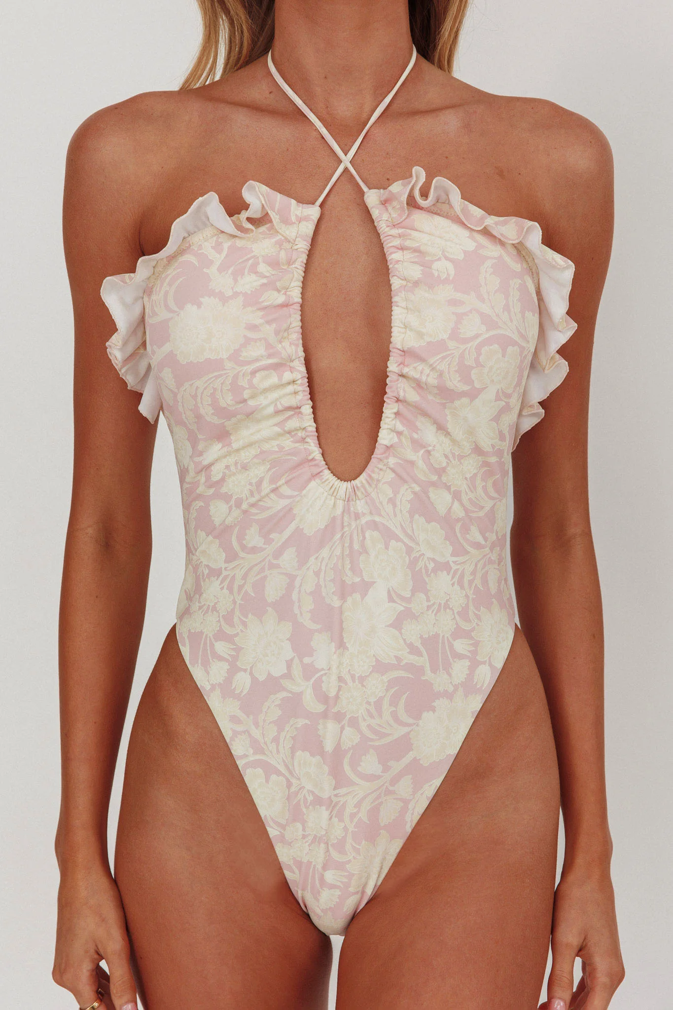 Georgia Frill Strap One Piece Swimsuit Floral