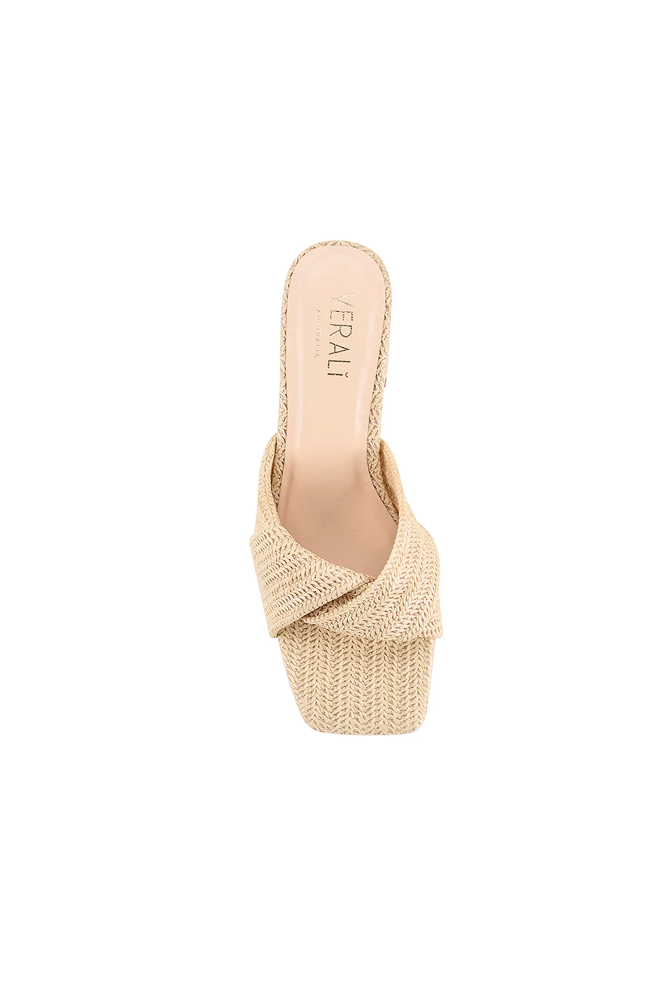 VERALi Stella Block Heel Mules Natural Raffia