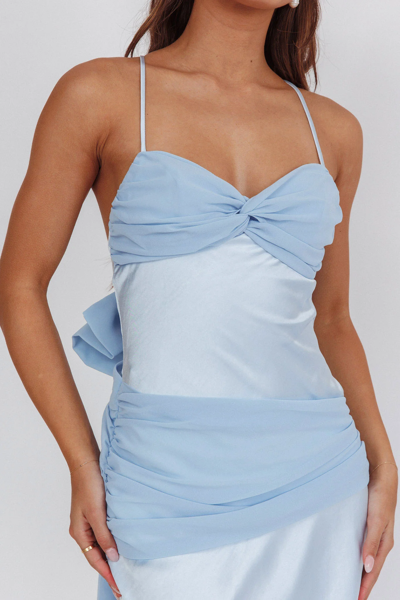 Arizona Sunset Criss-Cross Bow Back Dress Blue