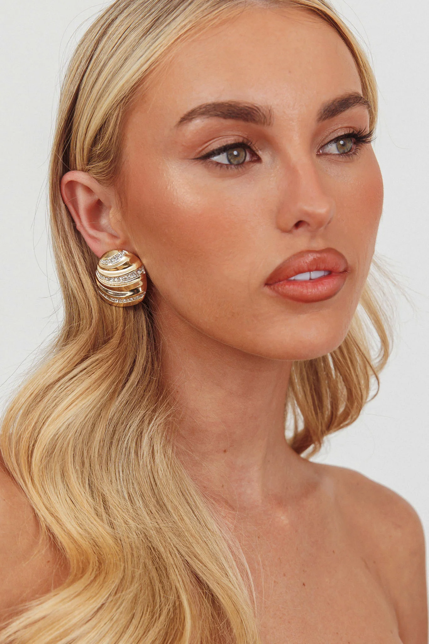 Jada Irregular Textured Earrings Gold/Silver