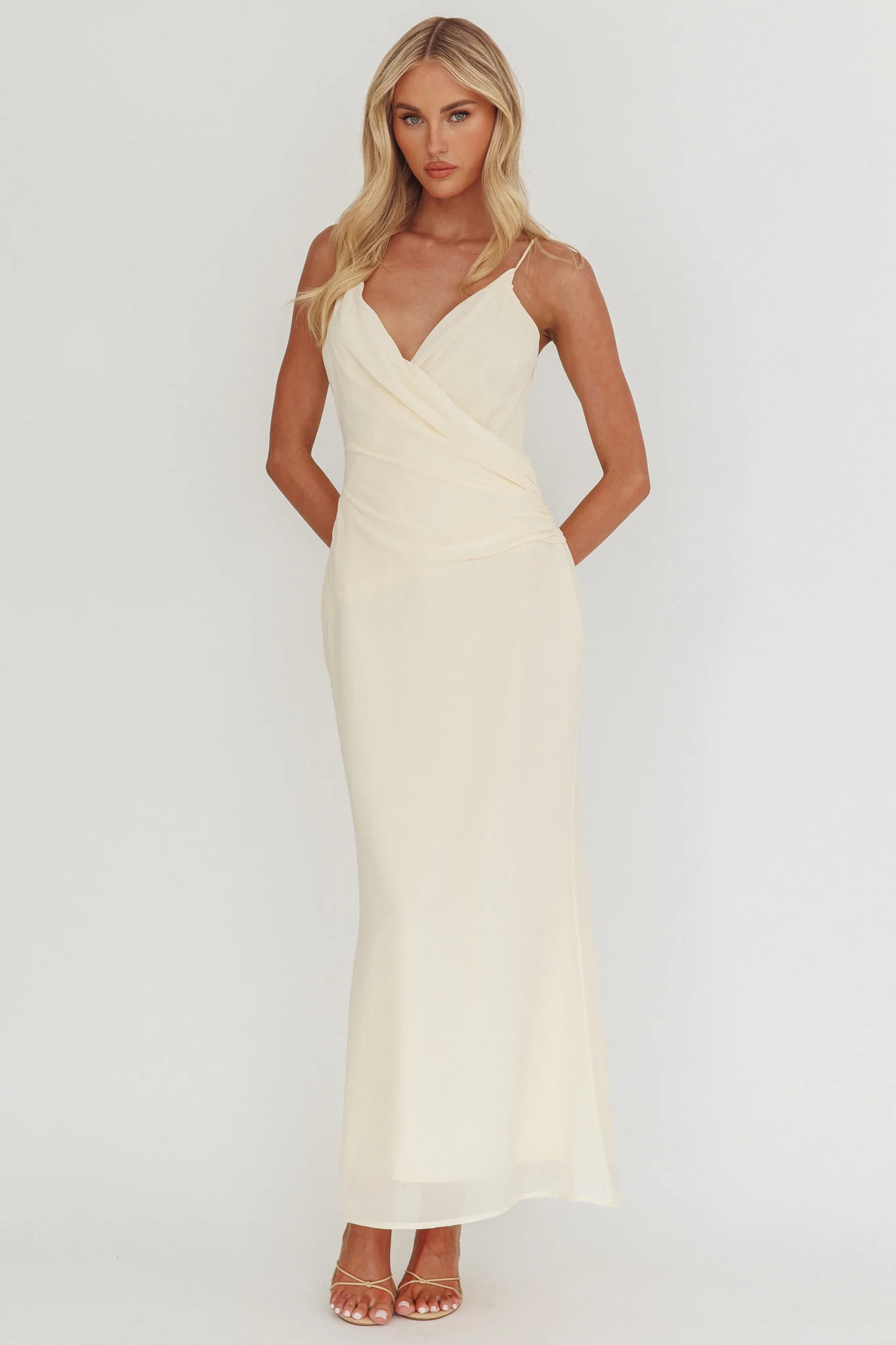 Lexxi Crossover Gathered Waist Maxi Dress Butter