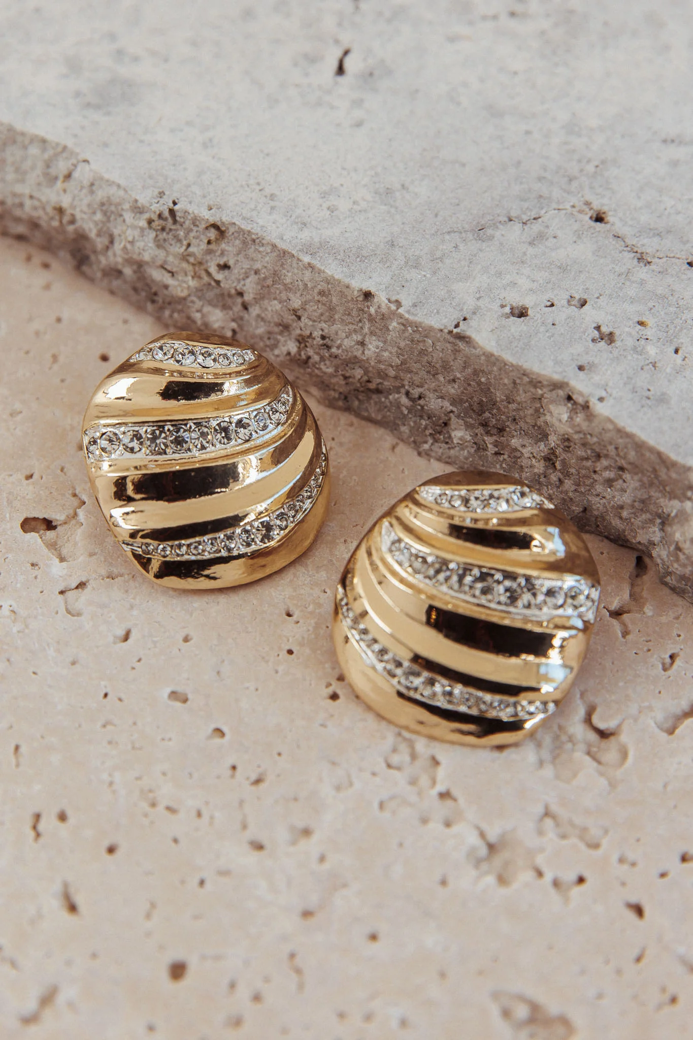 Jada Irregular Textured Earrings Gold/Silver