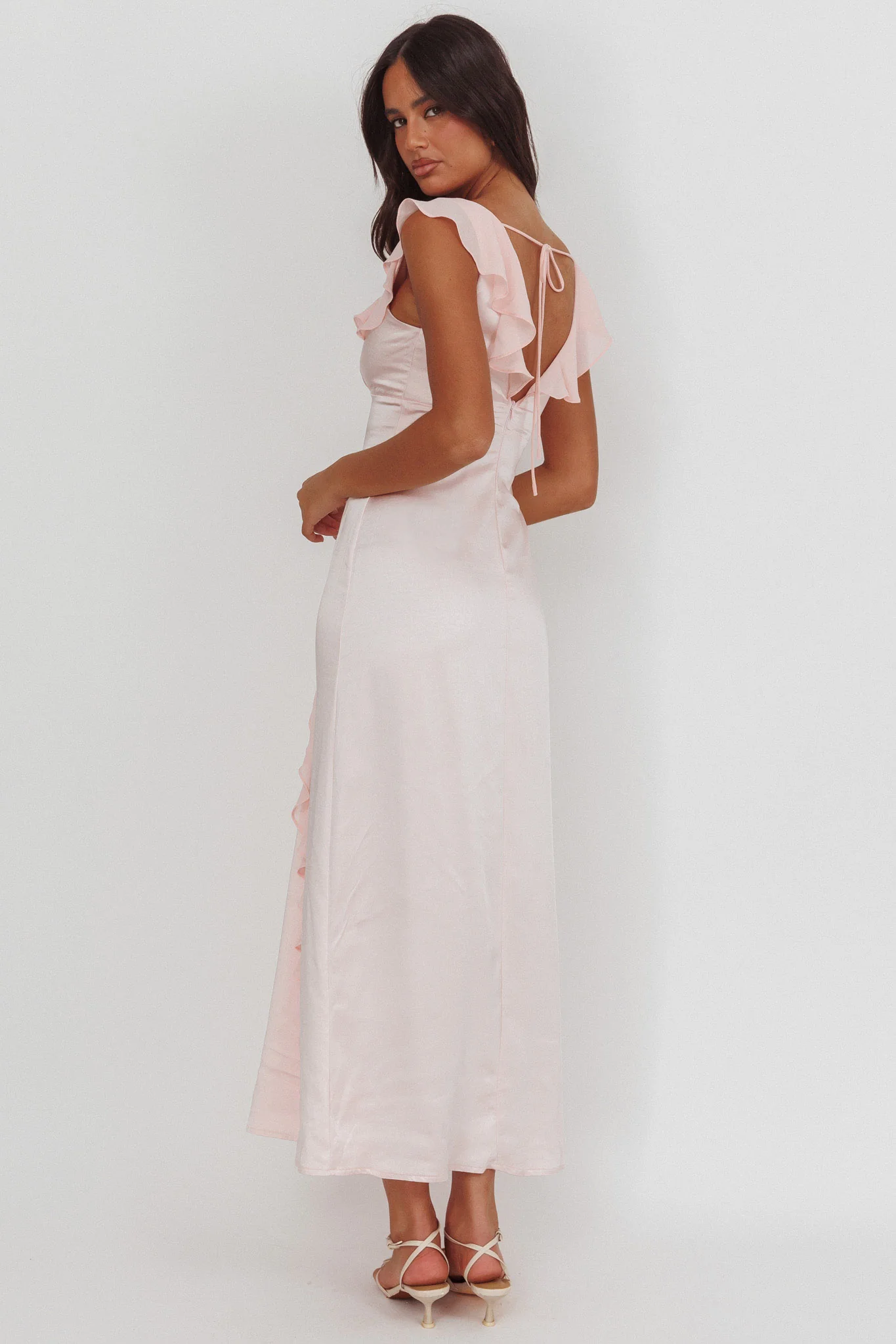 Zerai Ruffle Trimmed Maxi Dress Pink