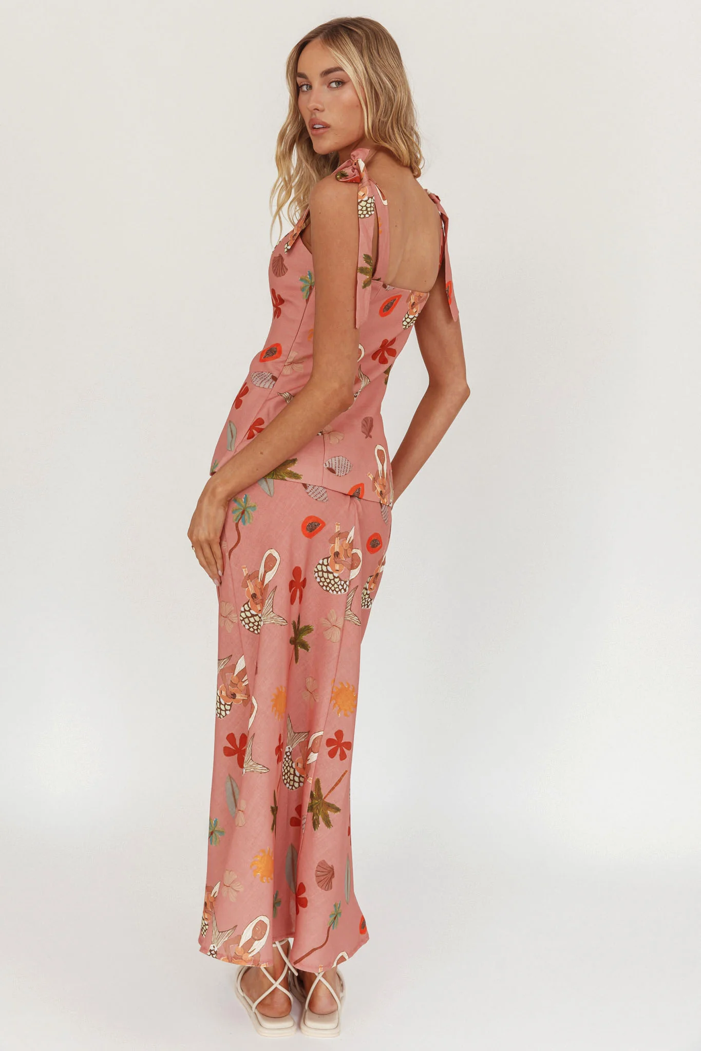 Drop Of Sunshine Midi Skirt Mermaid Pink