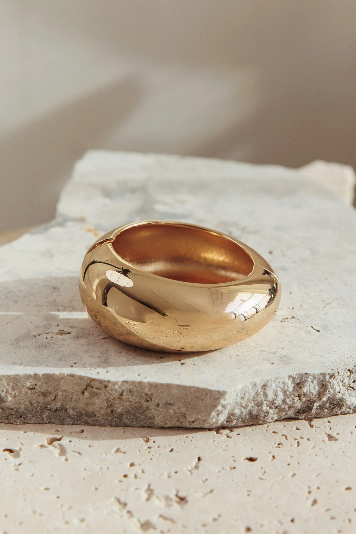 Blessed Rounded Chunk Bangle Gold