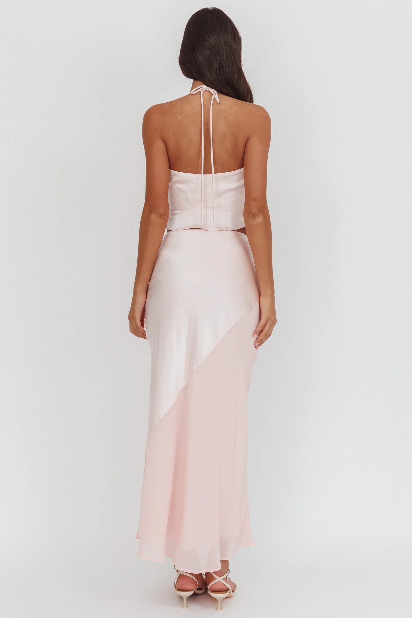 Easy Love Contrast Maxi Skirt Pink
