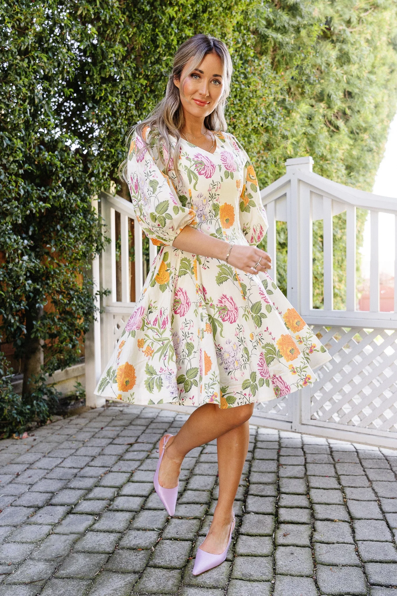 Leah Dress in Multicolor Floral