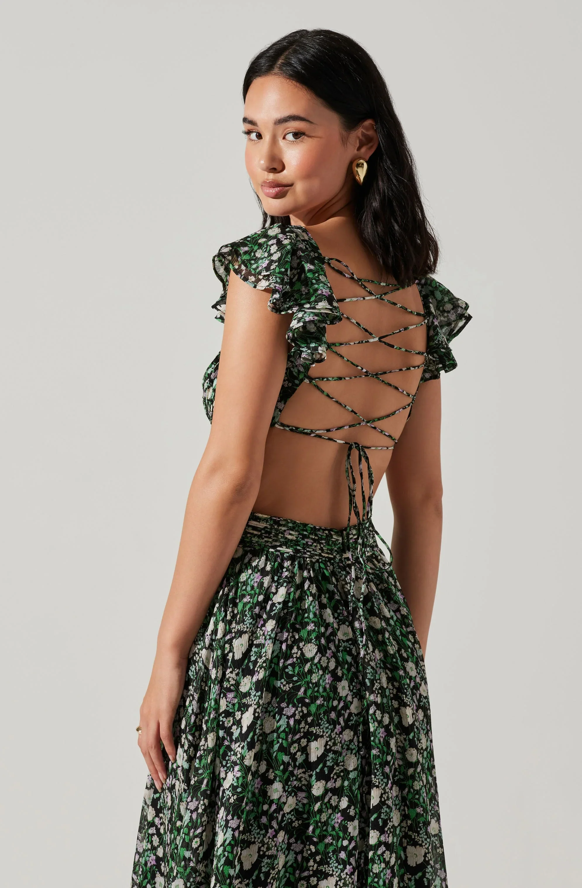 Primrose Floral Strappy Back Maxi Dress