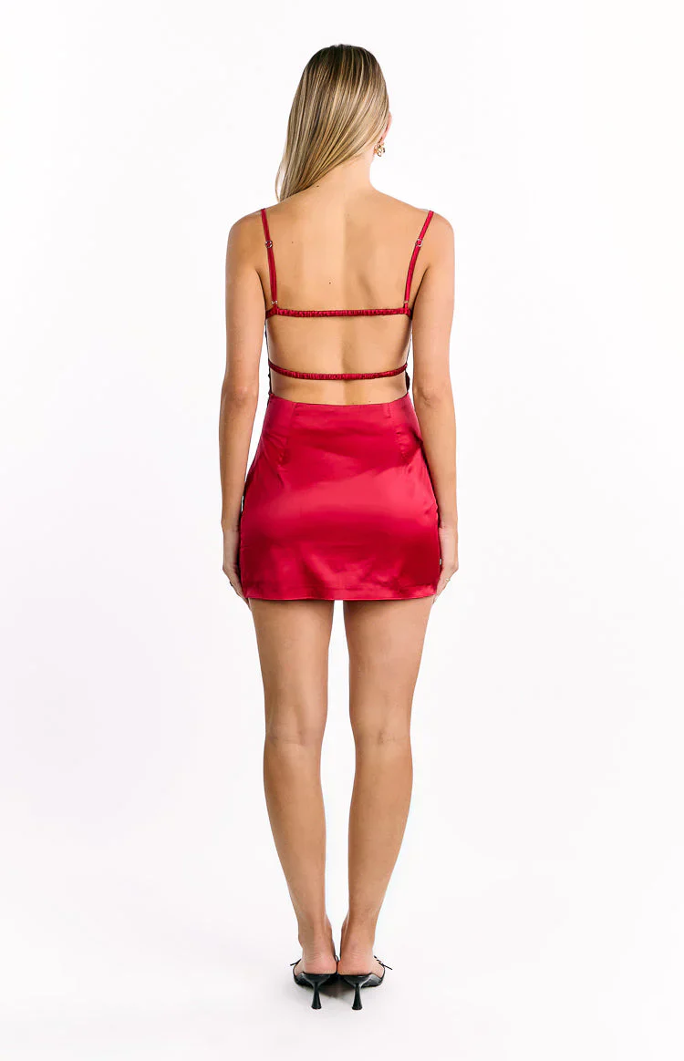 Trouble Wine Mini Dress