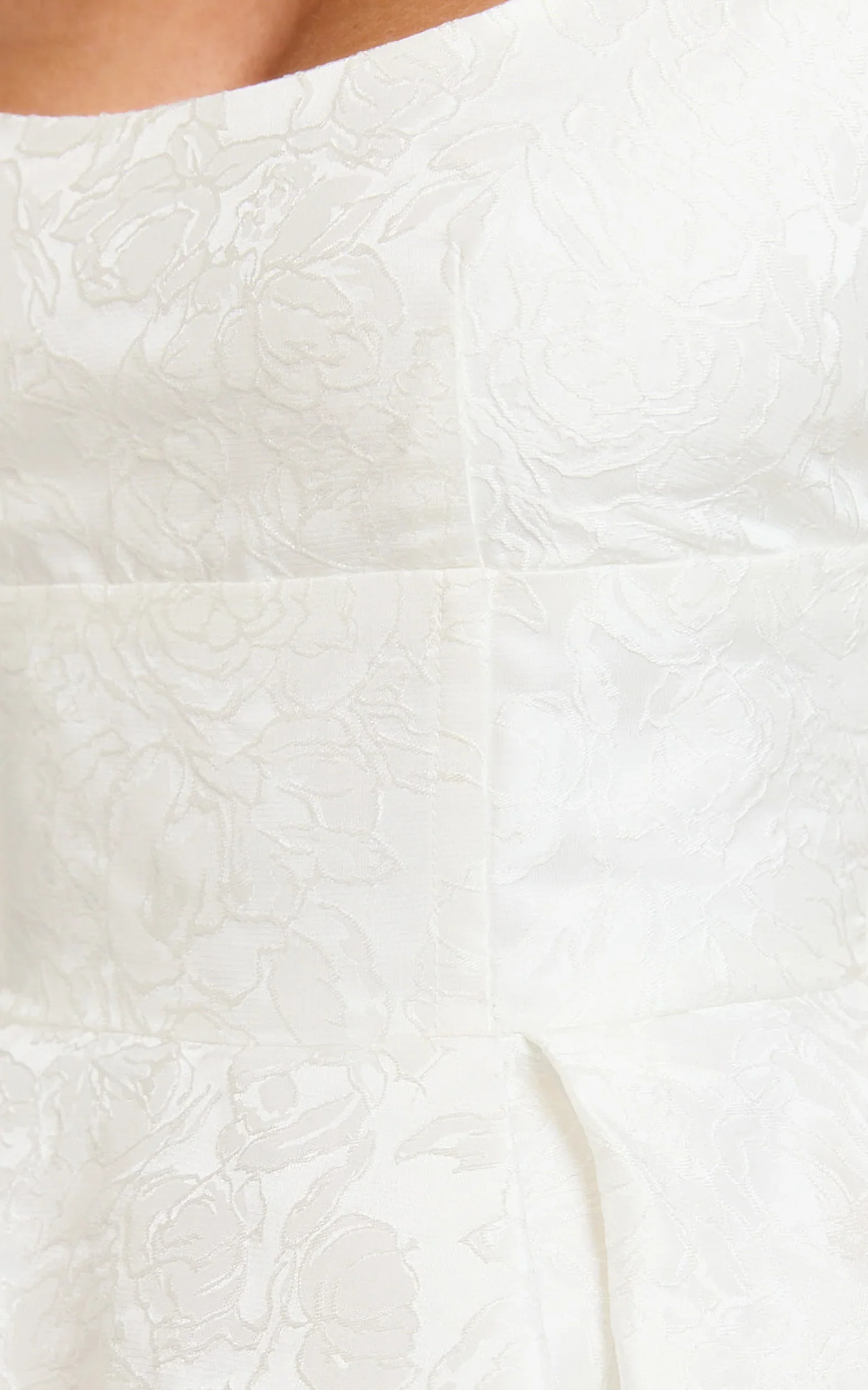 Stephane Mini Dress Corset Scoop Neck Fit and Flare Dress in Ivory