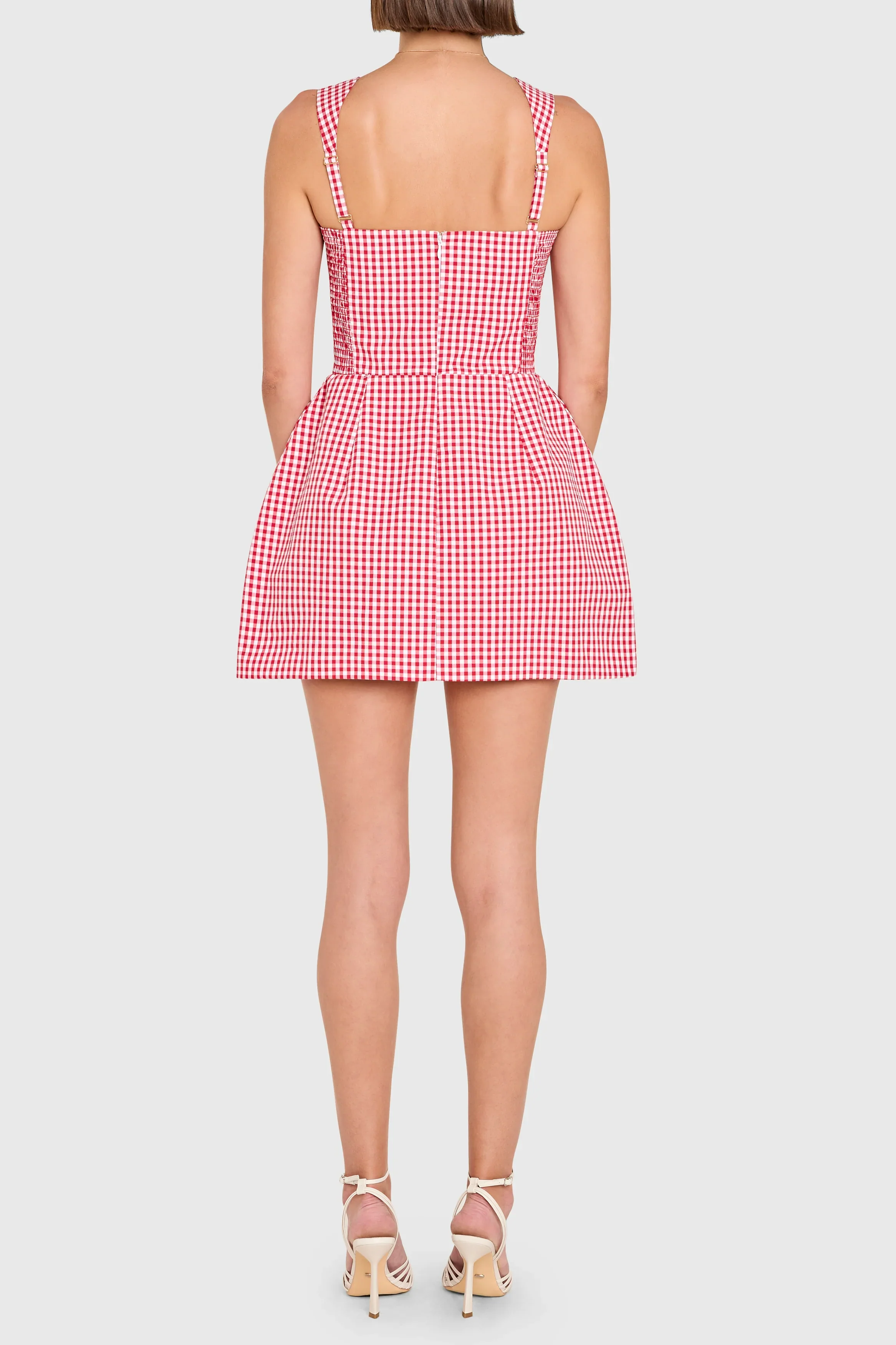 Bethany Skort Romper in Gingham