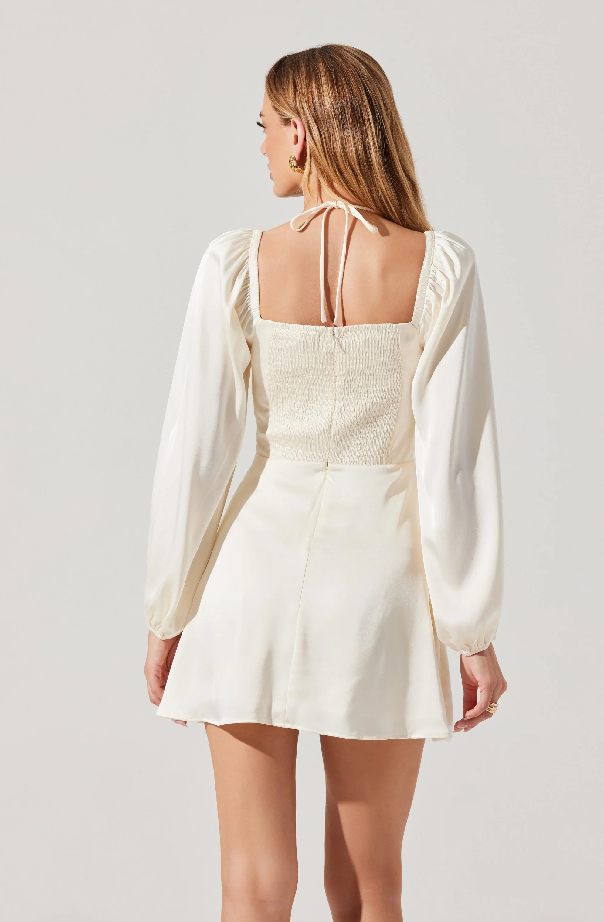 Vivian Satin Halter Mini Dress